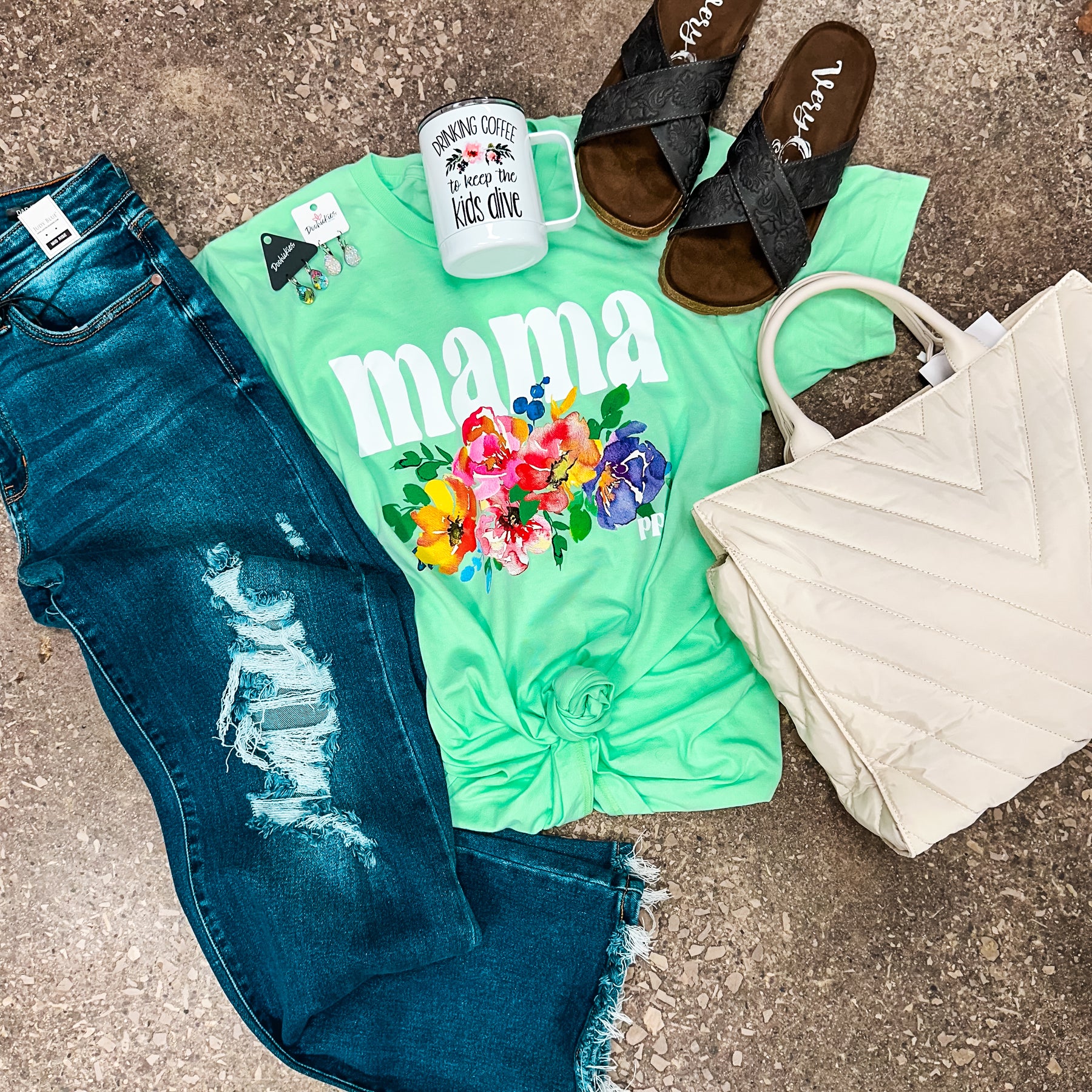 Watercolor Floral Mama Graphic Tee