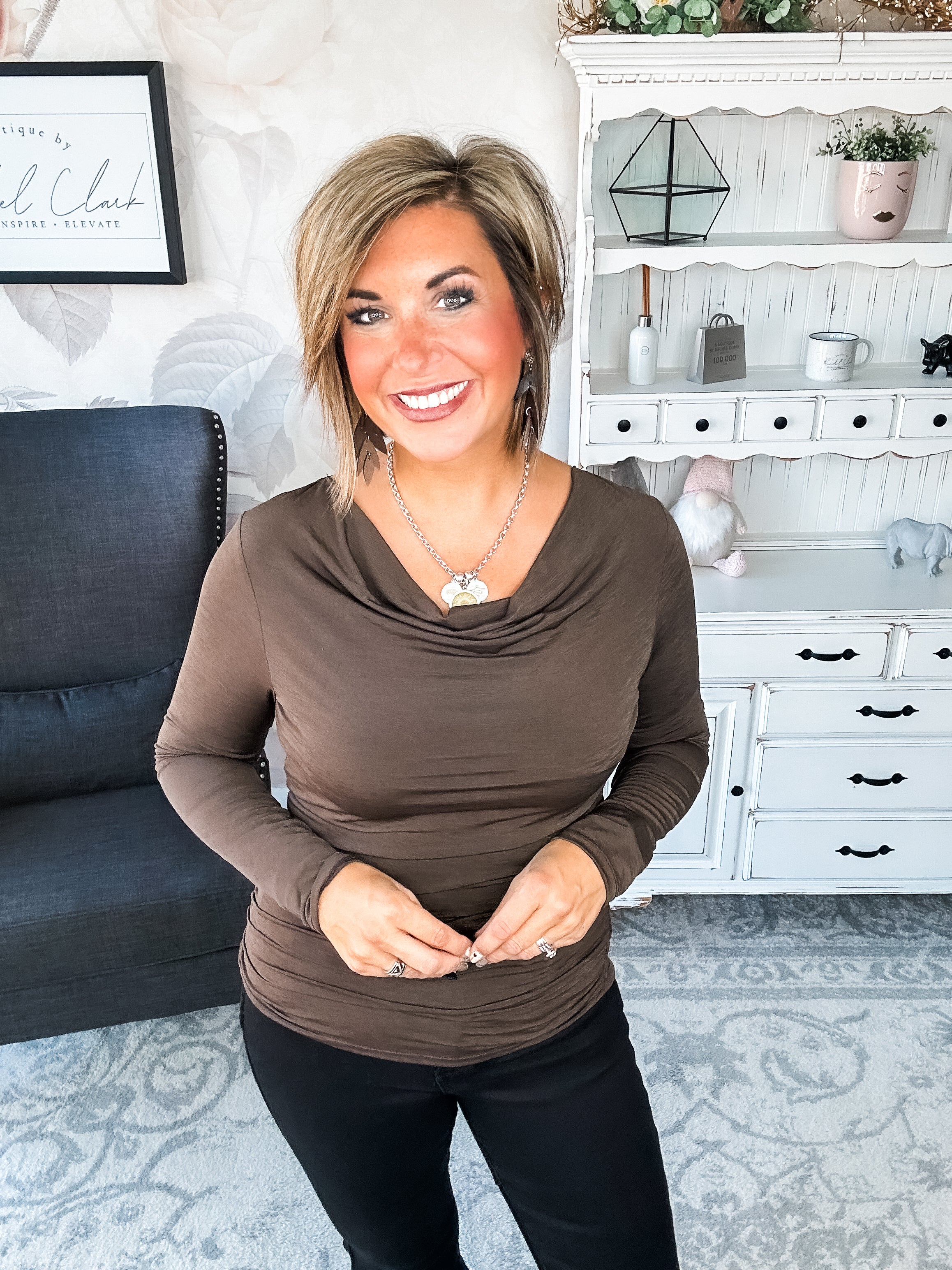 Treat Me Like A Lady Top - Chocolate