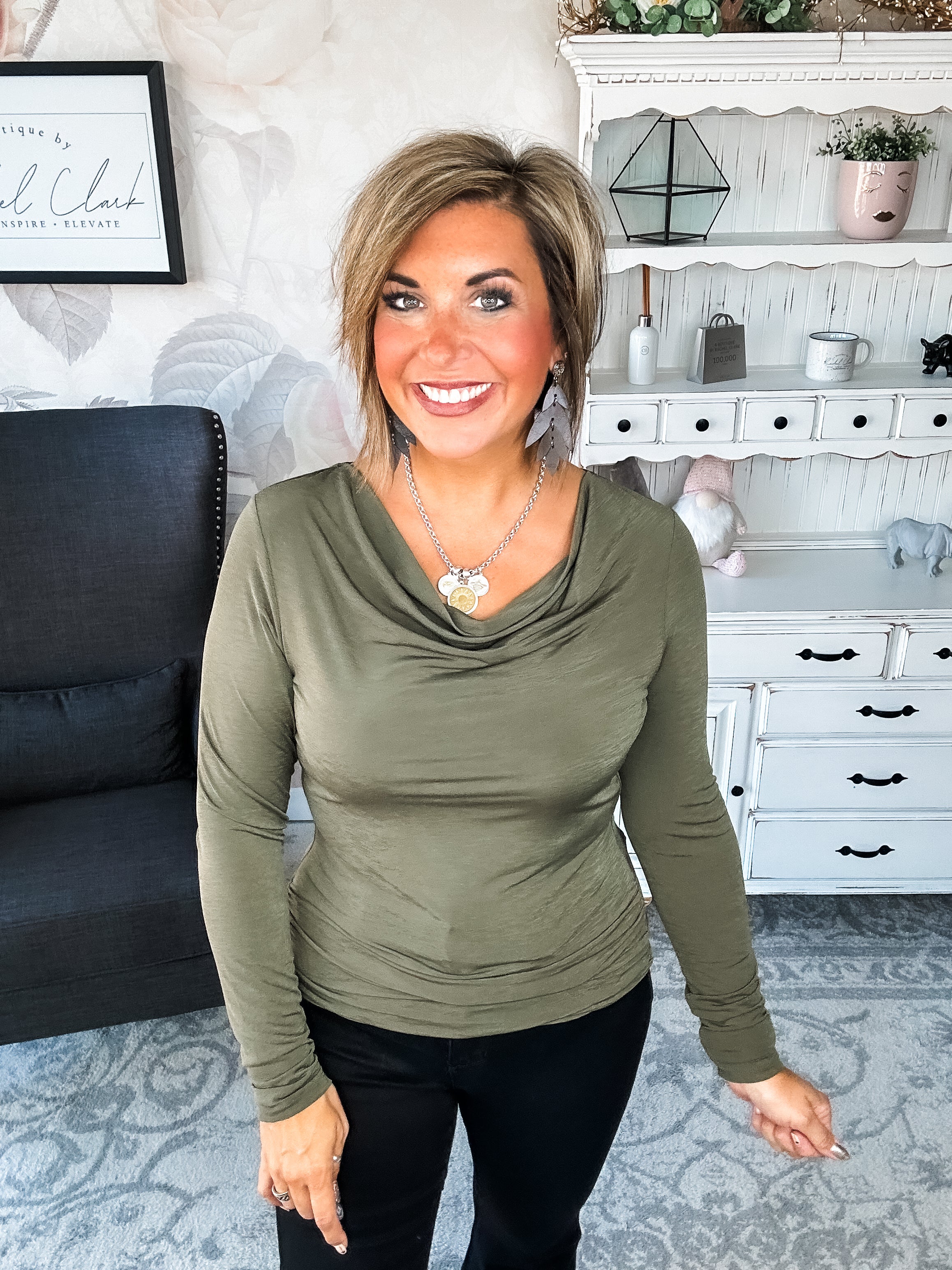 Treat Me Like A Lady Top - Olive