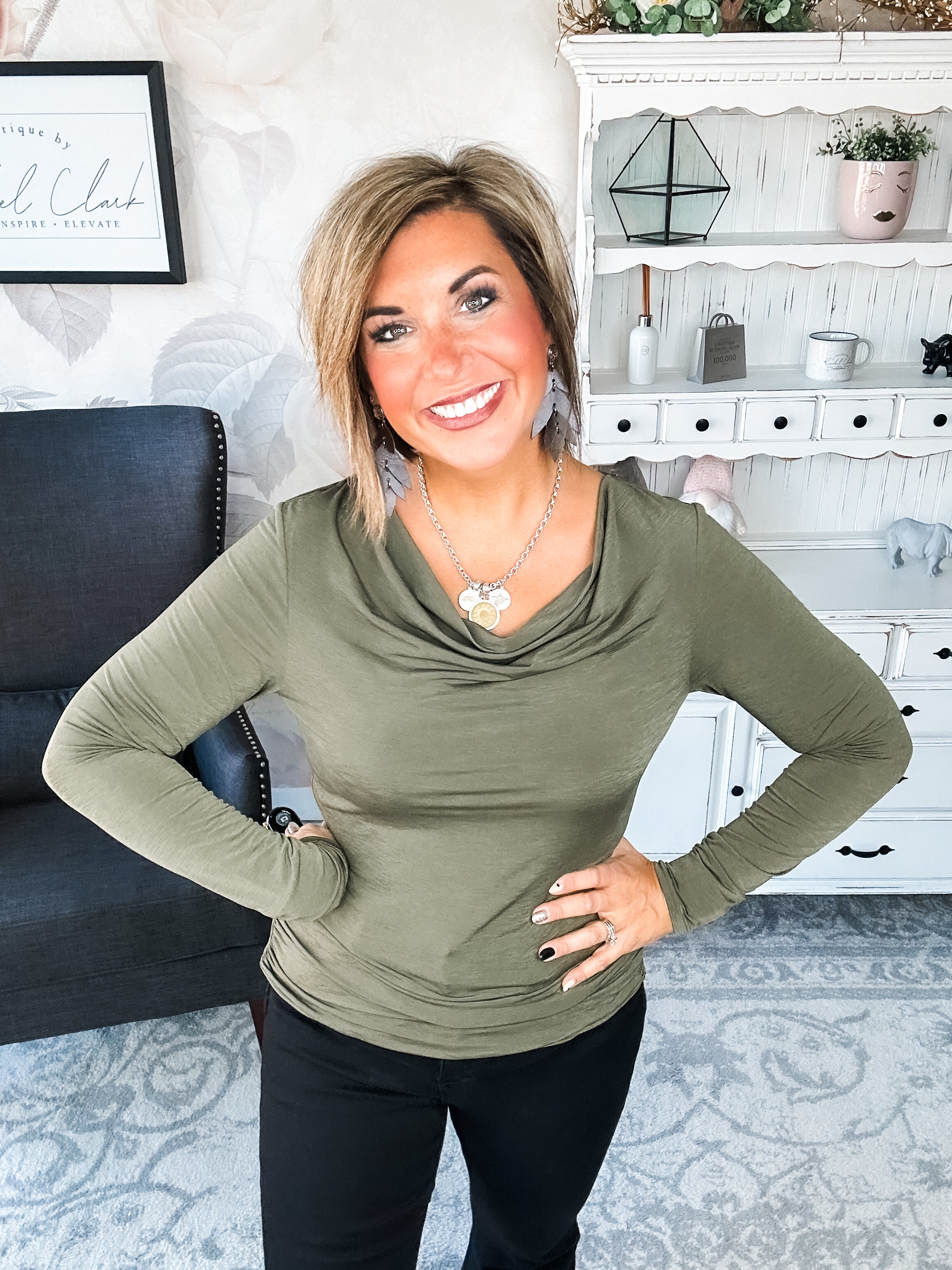 Treat Me Like A Lady Top - Olive