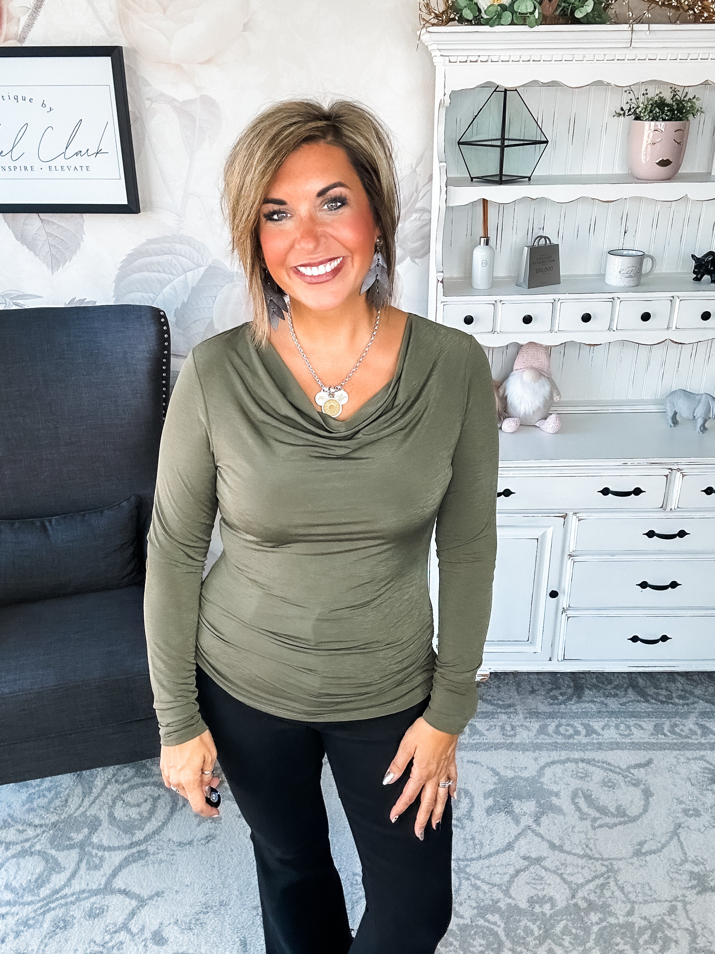 Treat Me Like A Lady Top - Olive