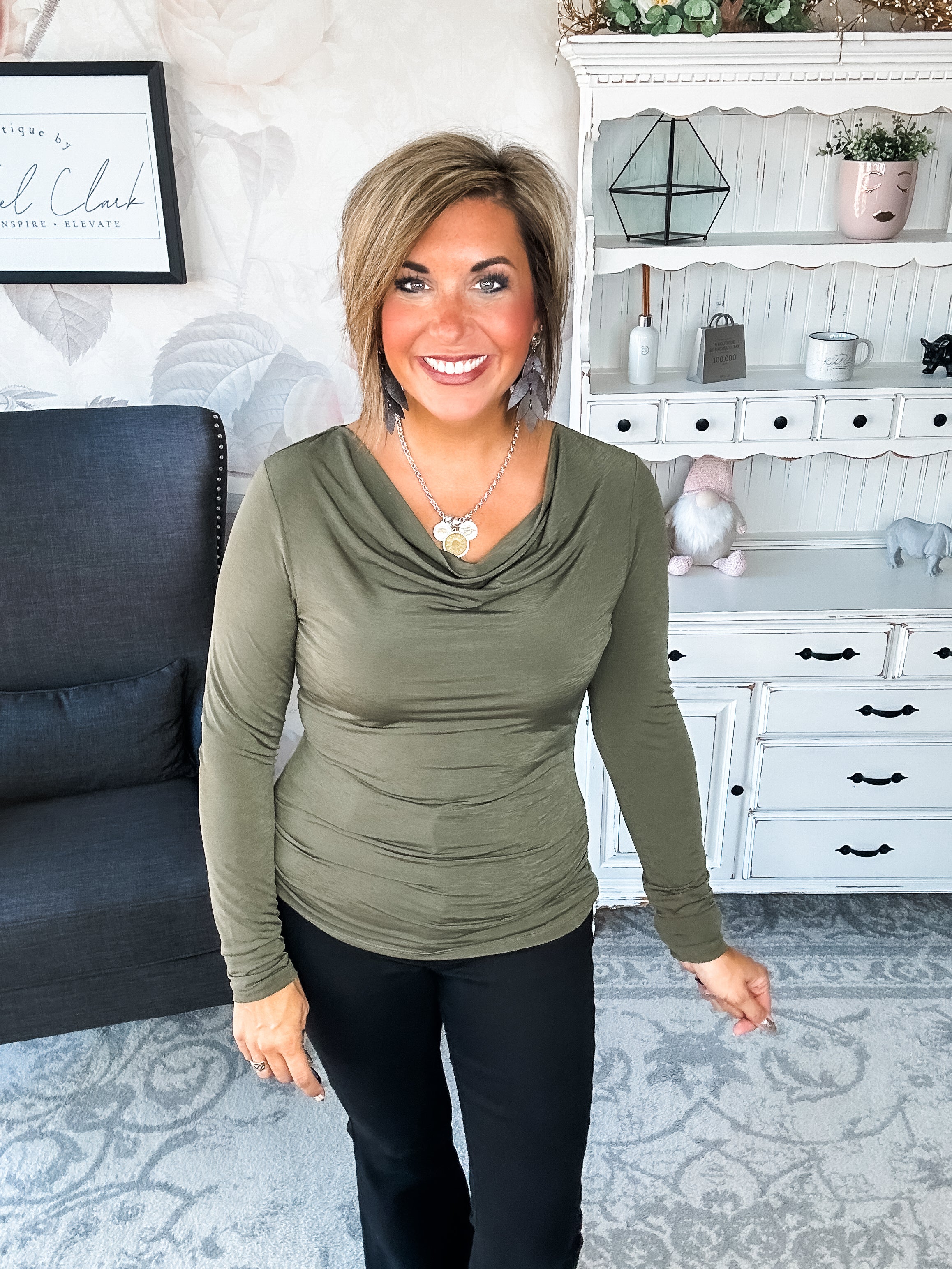 Treat Me Like A Lady Top - Olive