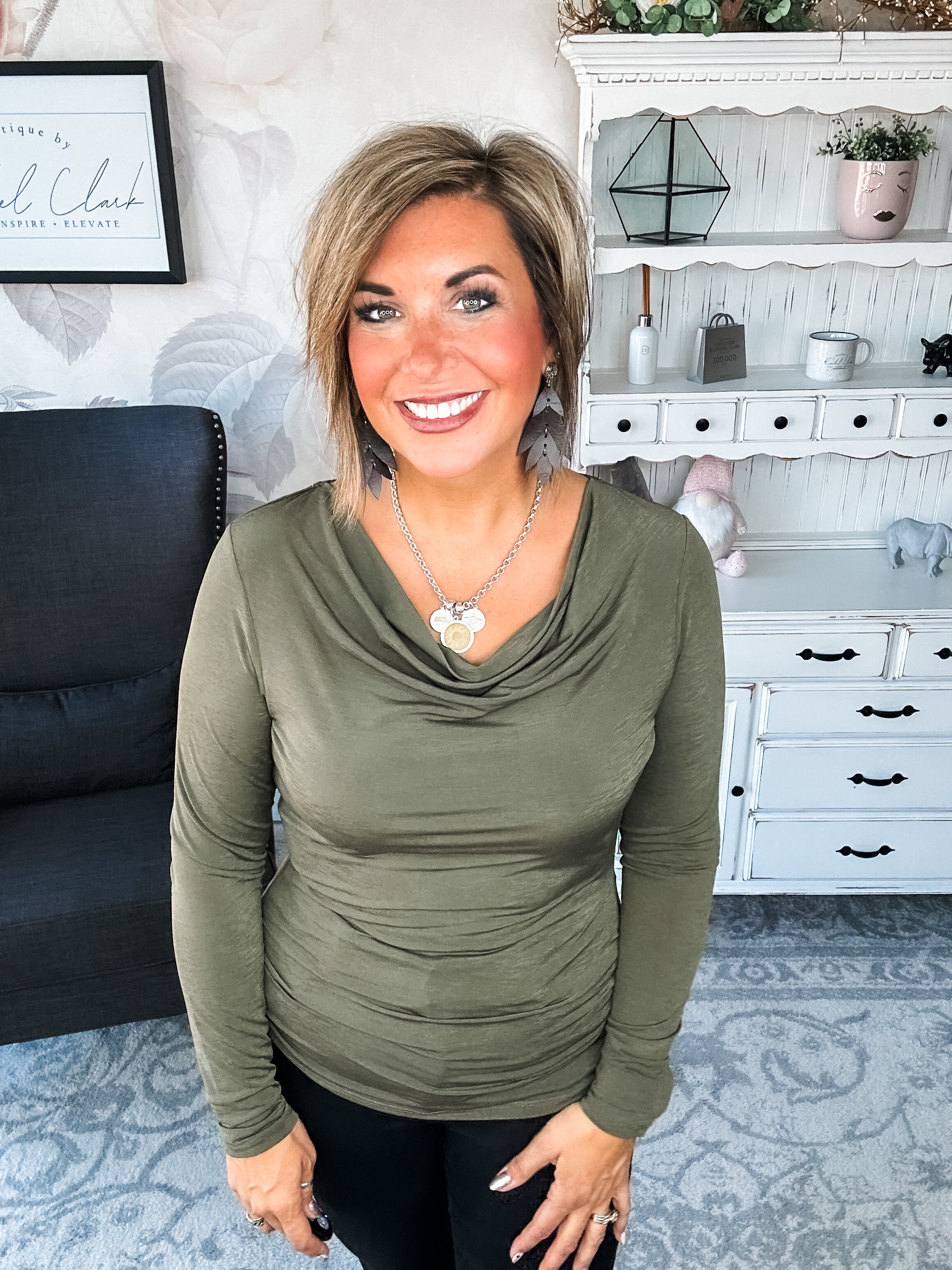 Treat Me Like A Lady Top - Olive