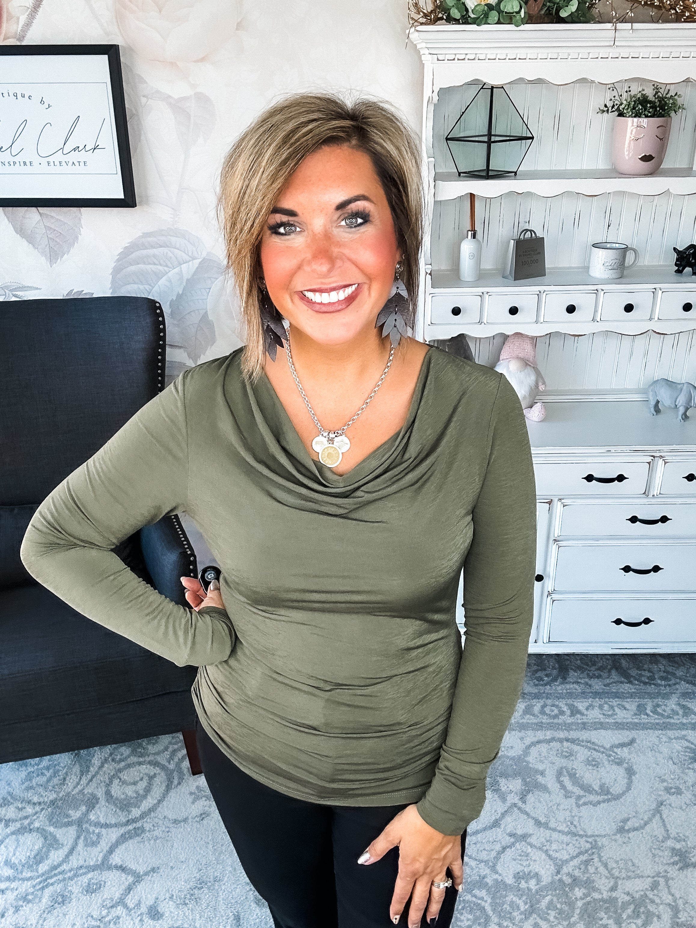 Treat Me Like A Lady Top - Olive