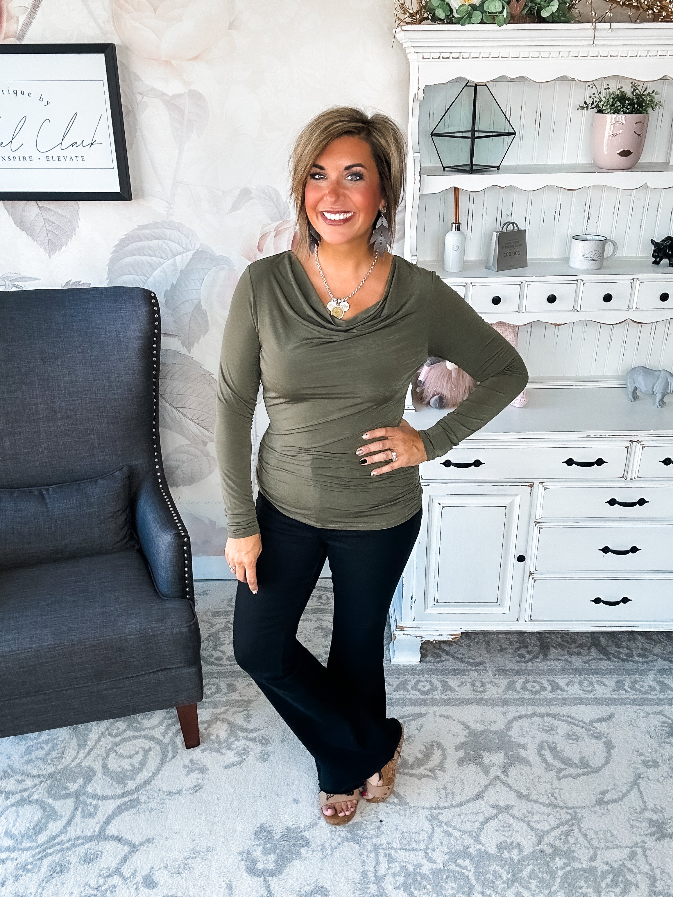 Treat Me Like A Lady Top - Olive