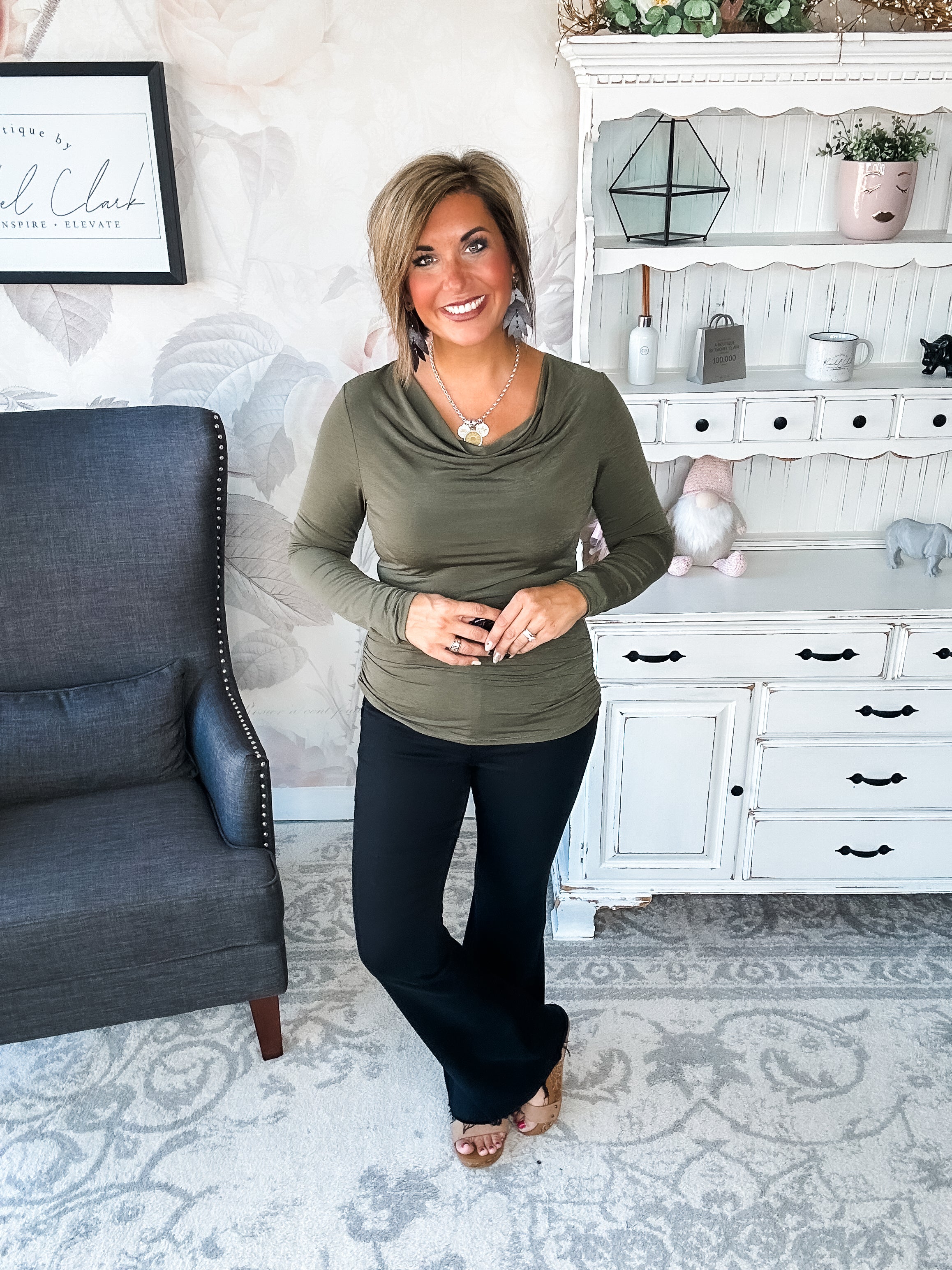 Treat Me Like A Lady Top - Olive