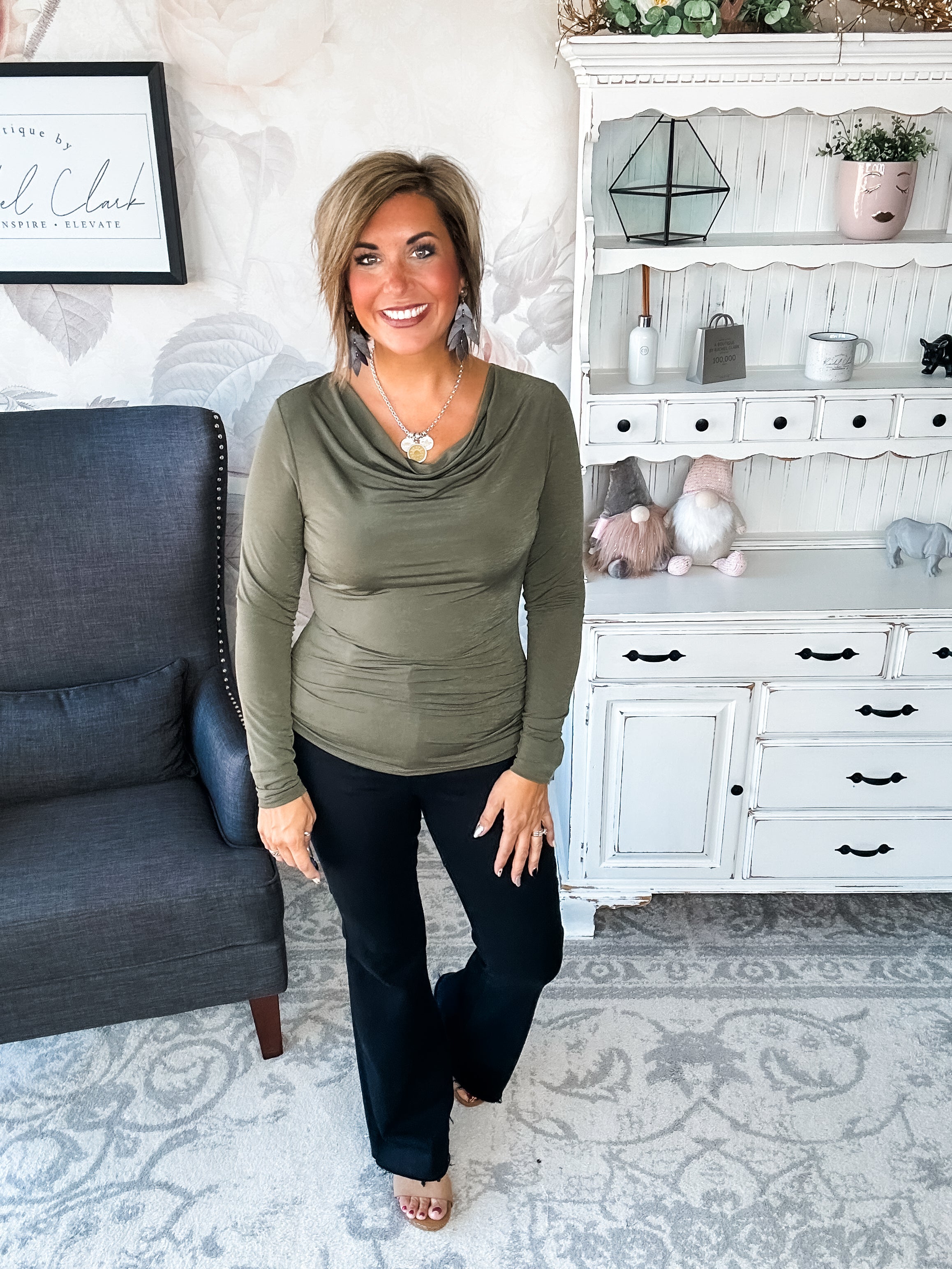 Treat Me Like A Lady Top - Olive