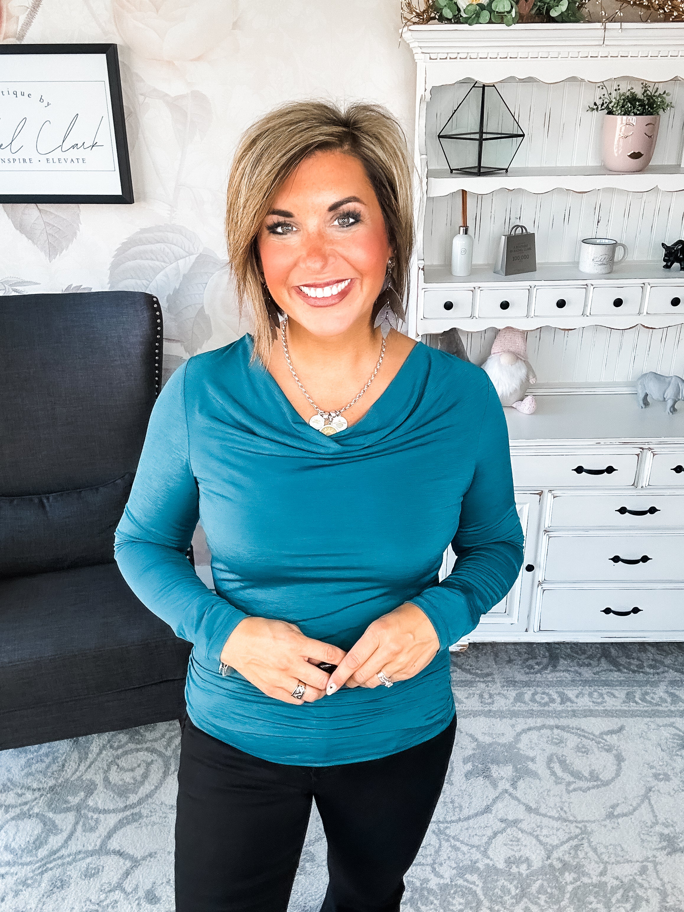 Treat Me Like A Lady Top - Dark Teal