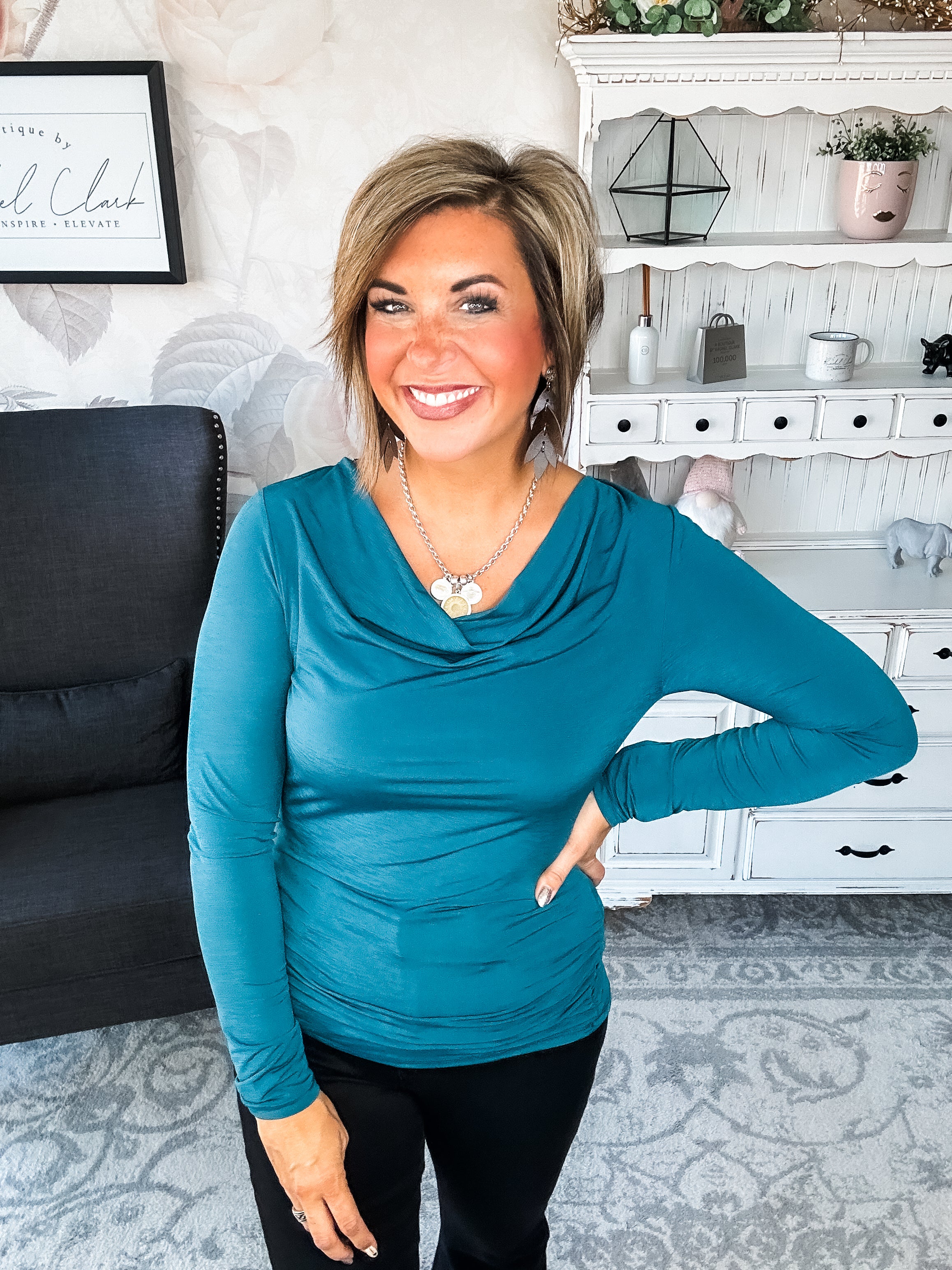 Treat Me Like A Lady Top - Dark Teal