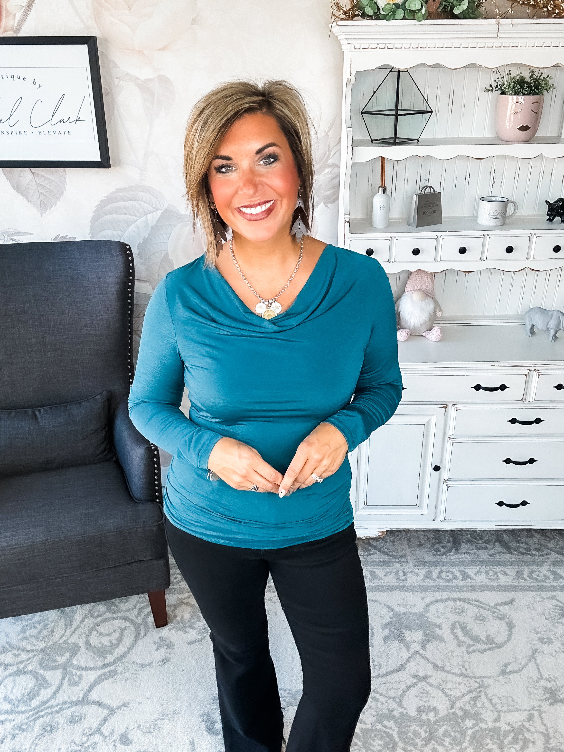 Treat Me Like A Lady Top - Dark Teal