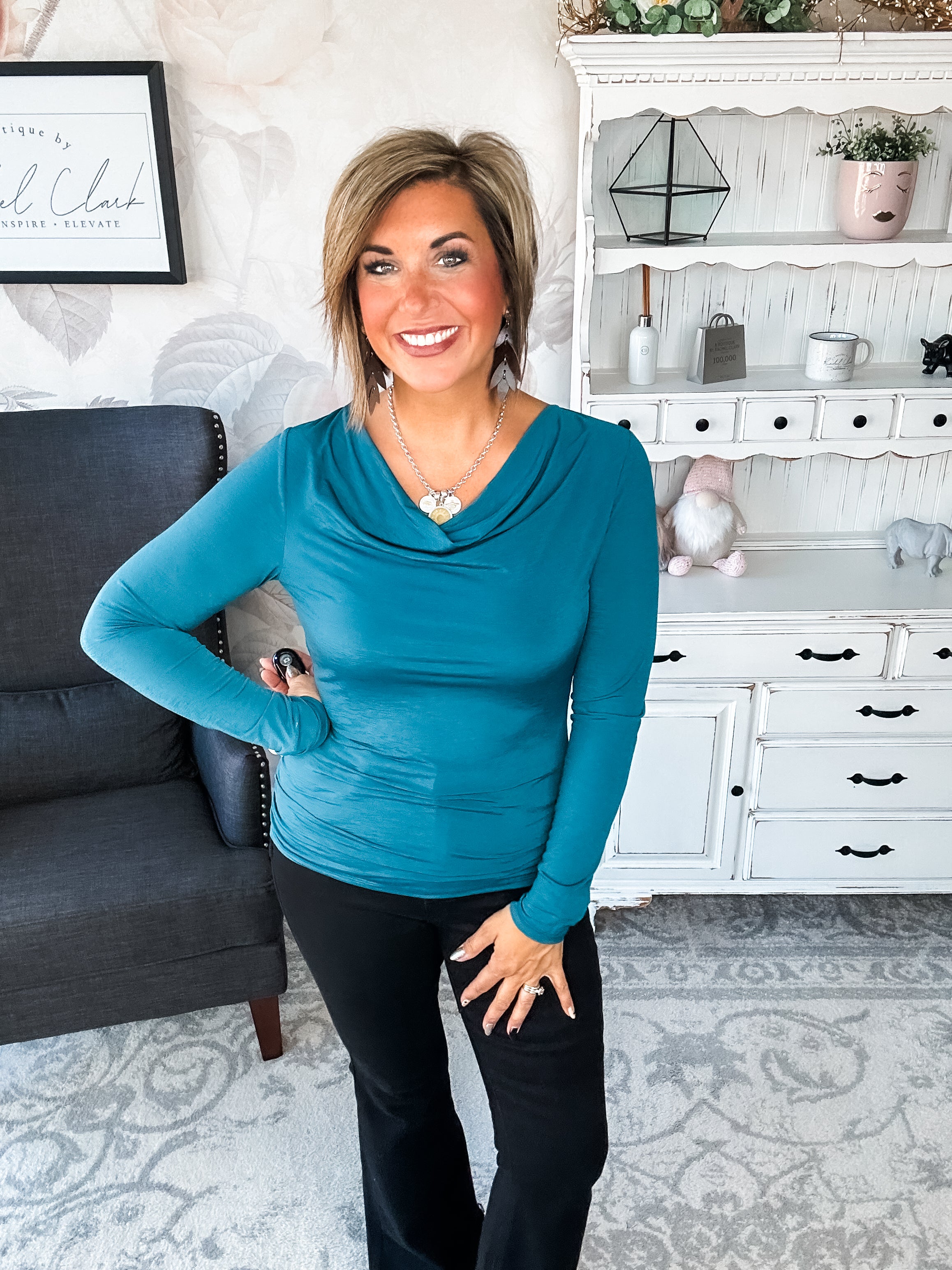 Treat Me Like A Lady Top - Dark Teal