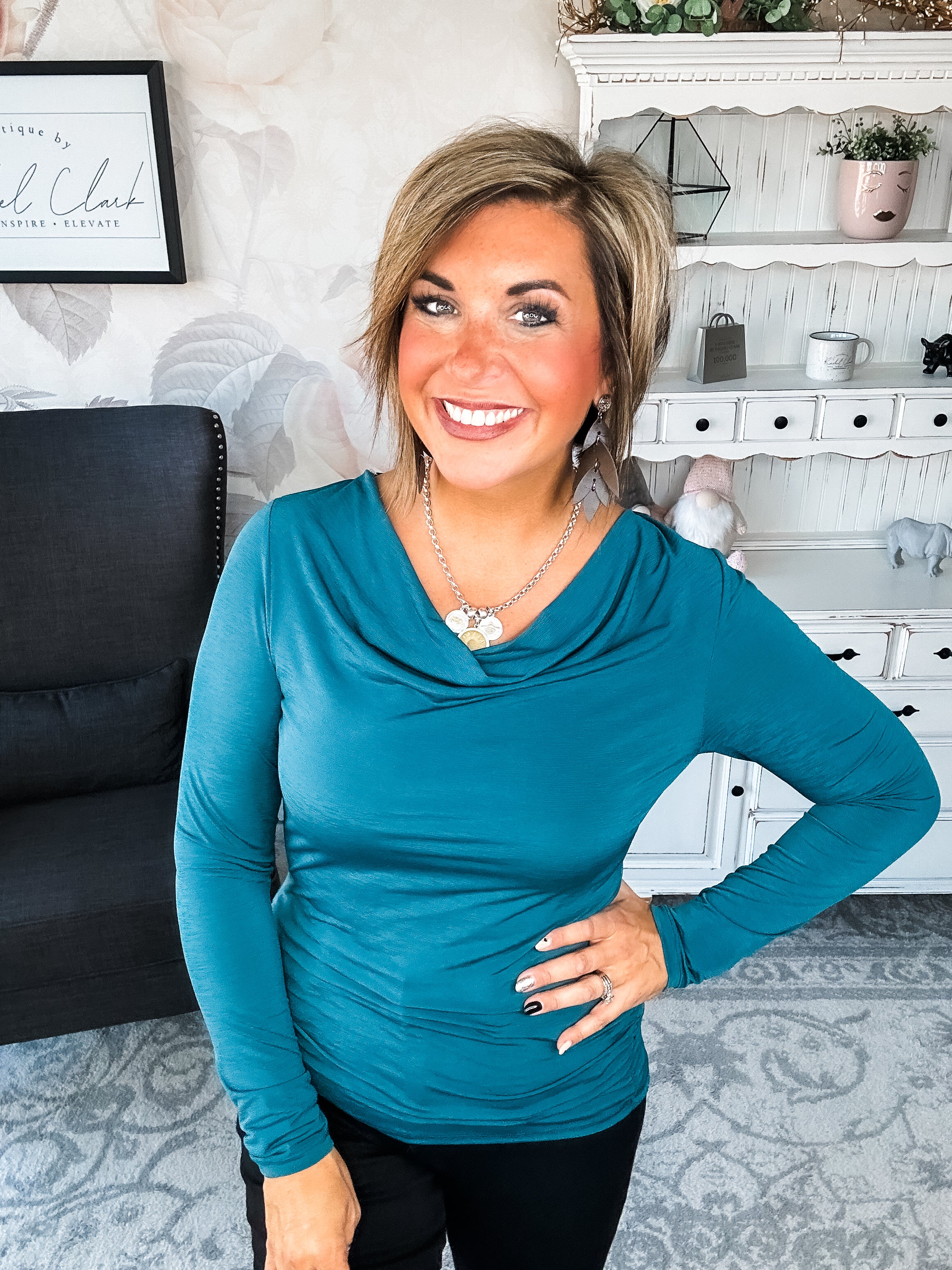 Treat Me Like A Lady Top - Dark Teal