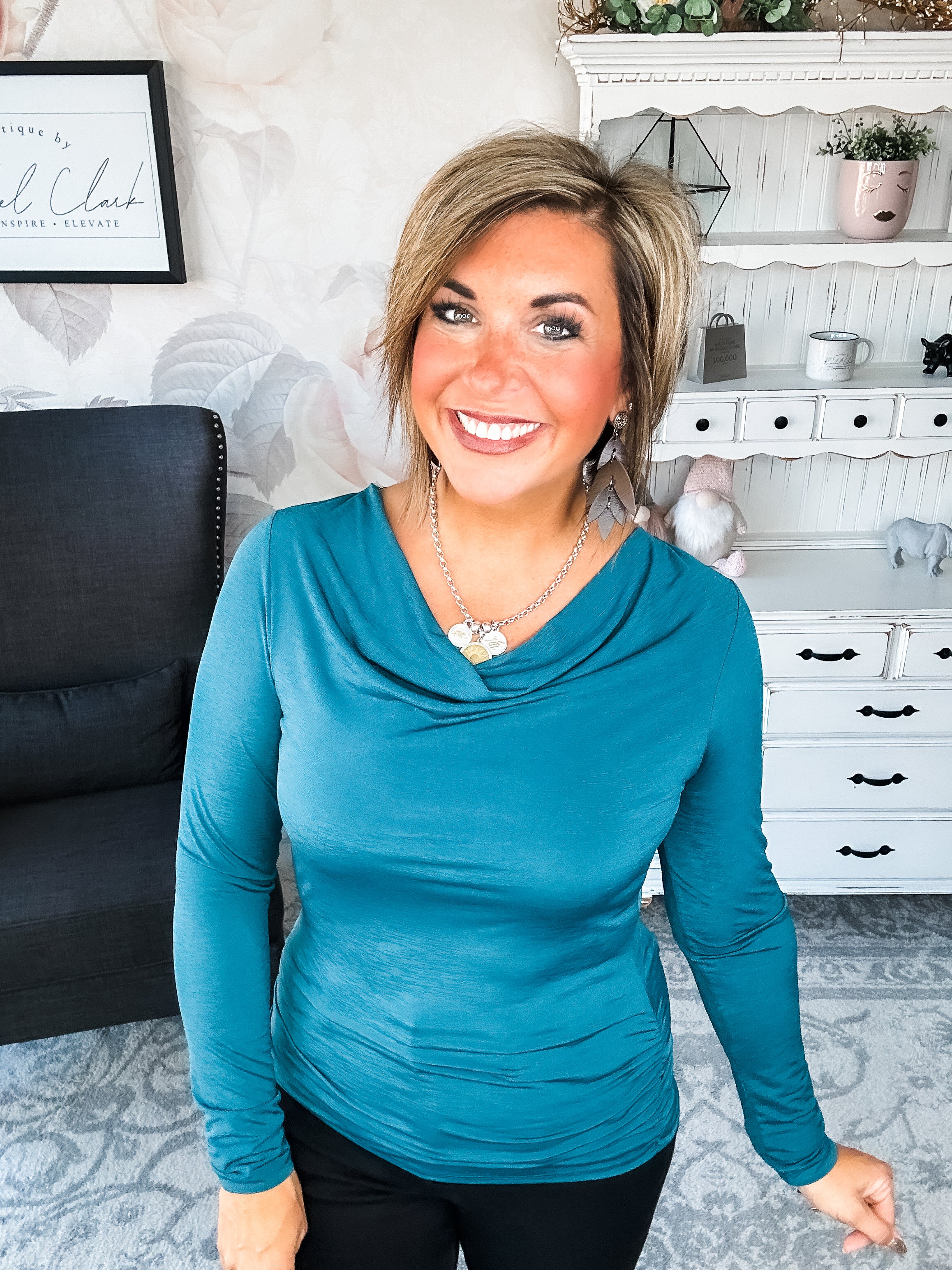 Treat Me Like A Lady Top - Dark Teal