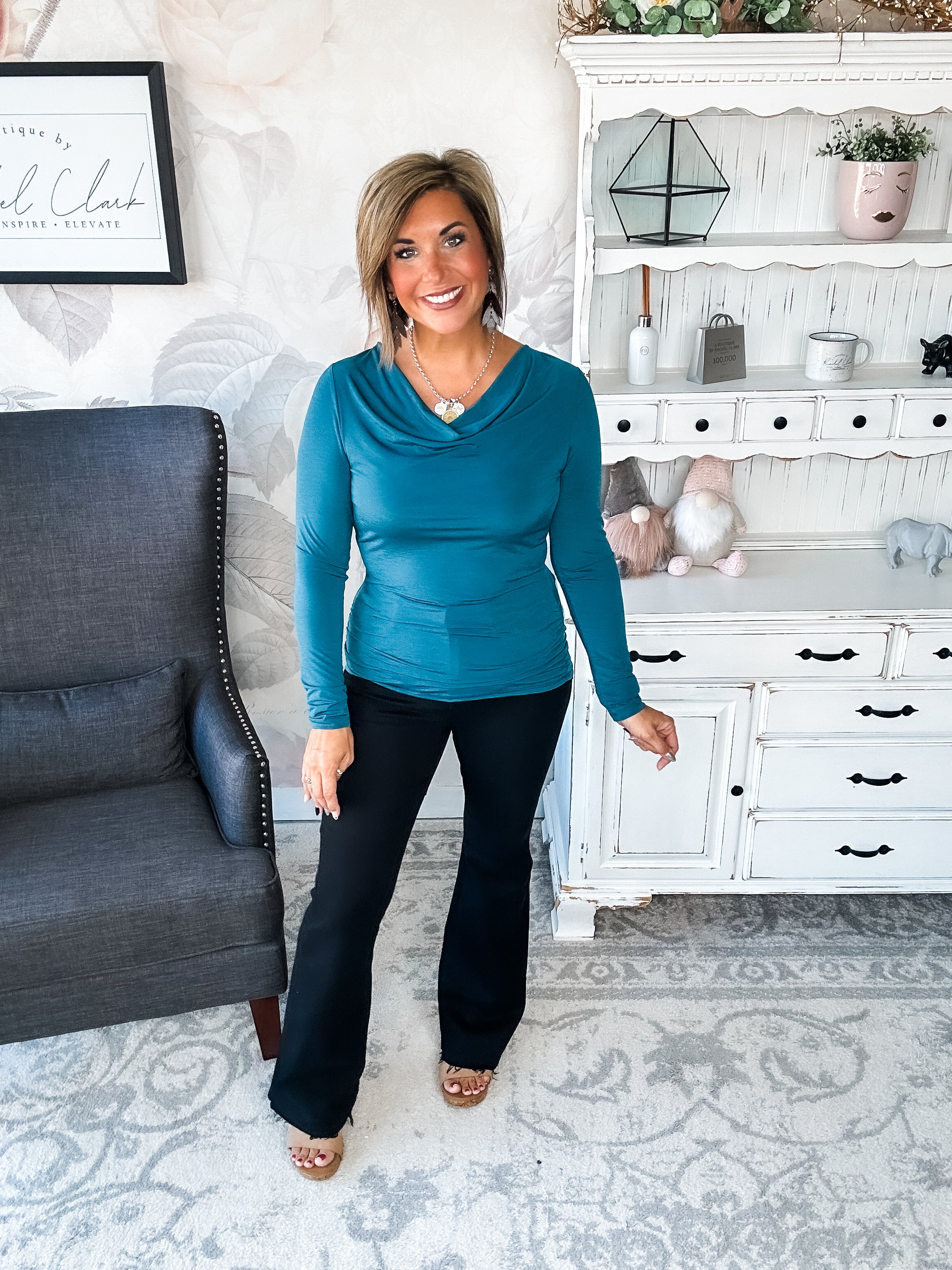 Treat Me Like A Lady Top - Dark Teal