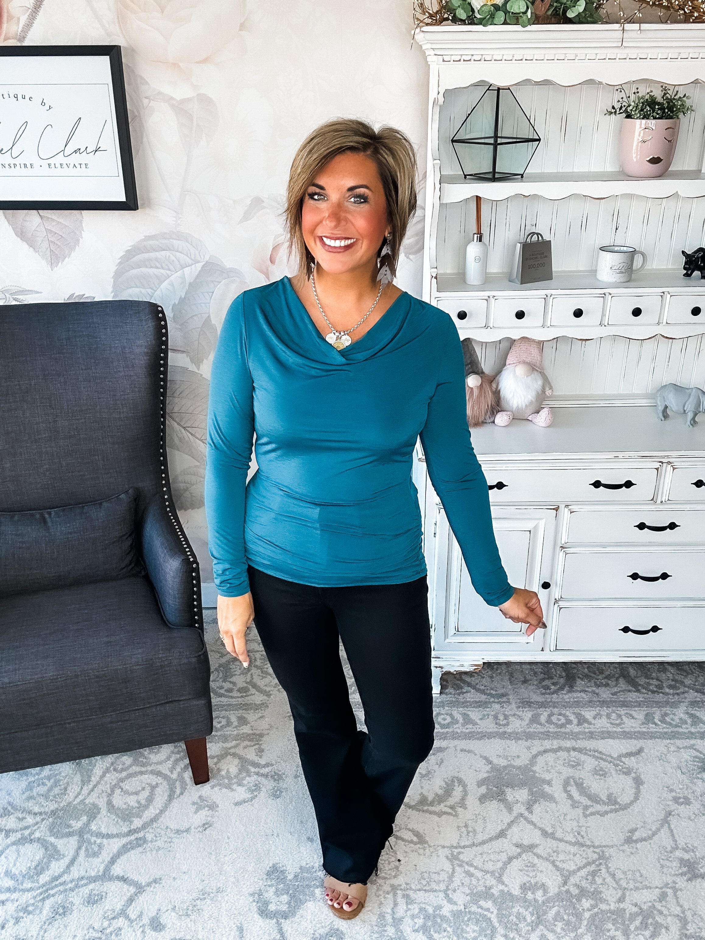 Treat Me Like A Lady Top - Dark Teal