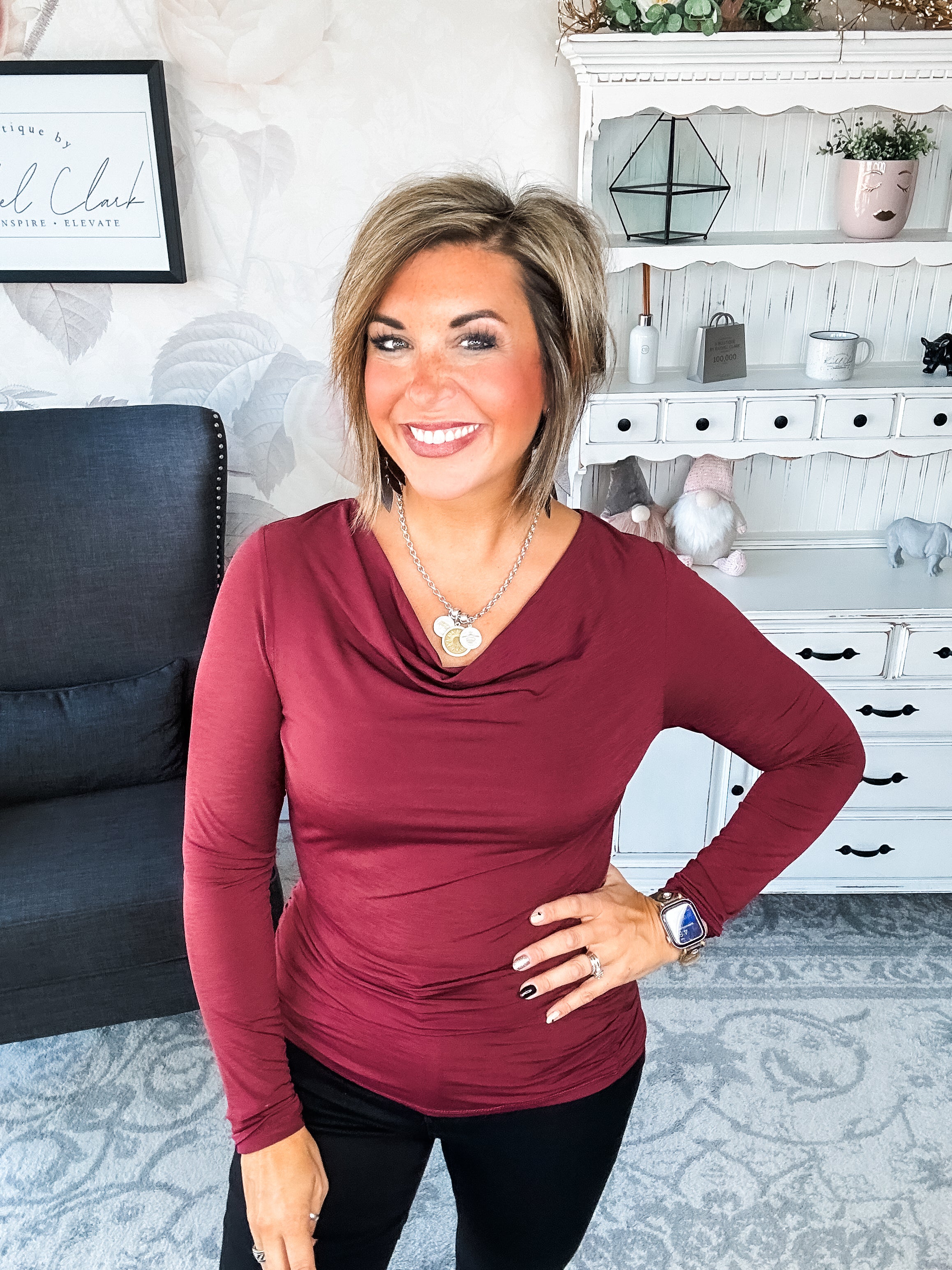 Treat Me Like A Lady Top - Wine