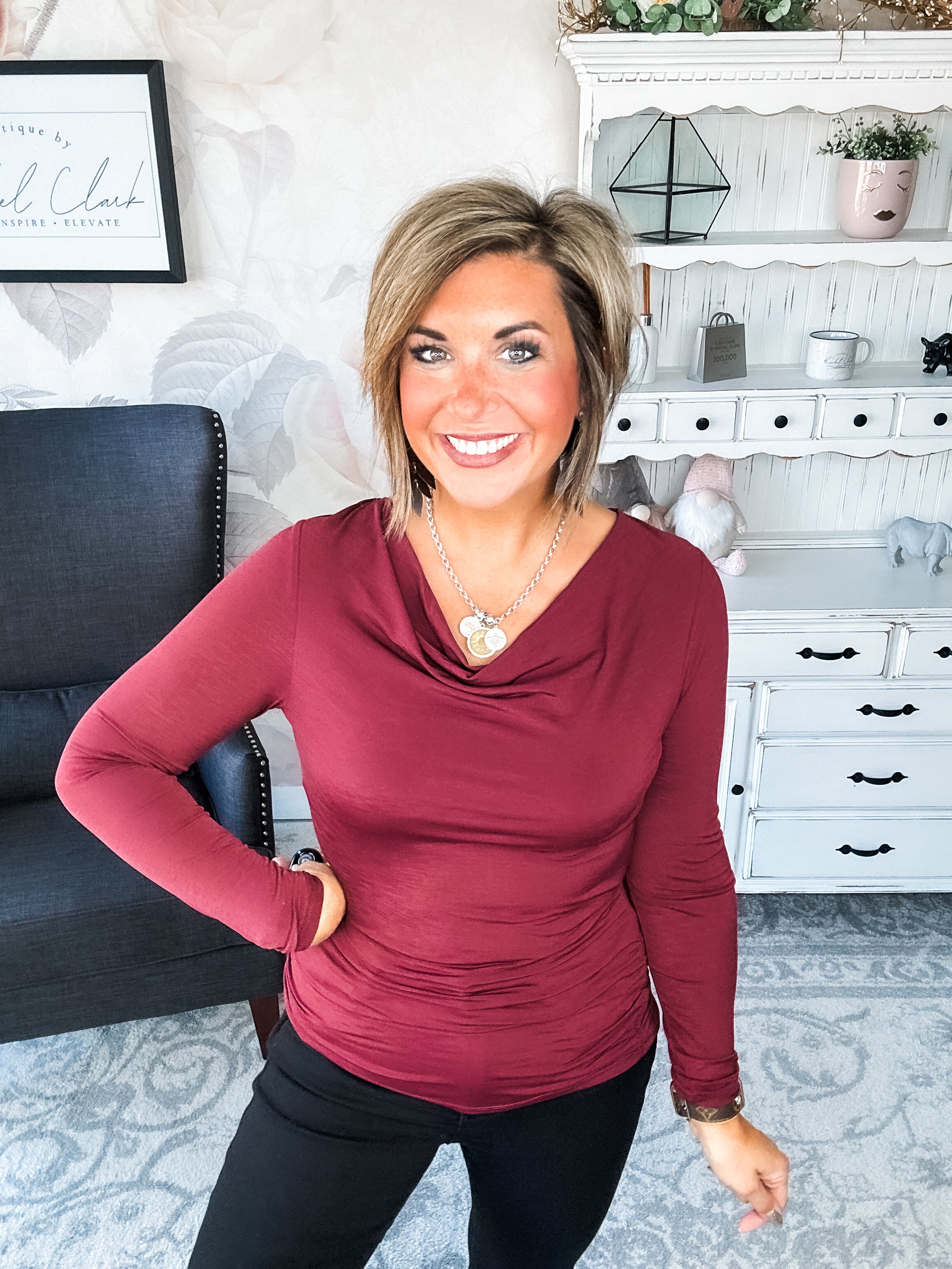 Treat Me Like A Lady Top - Wine