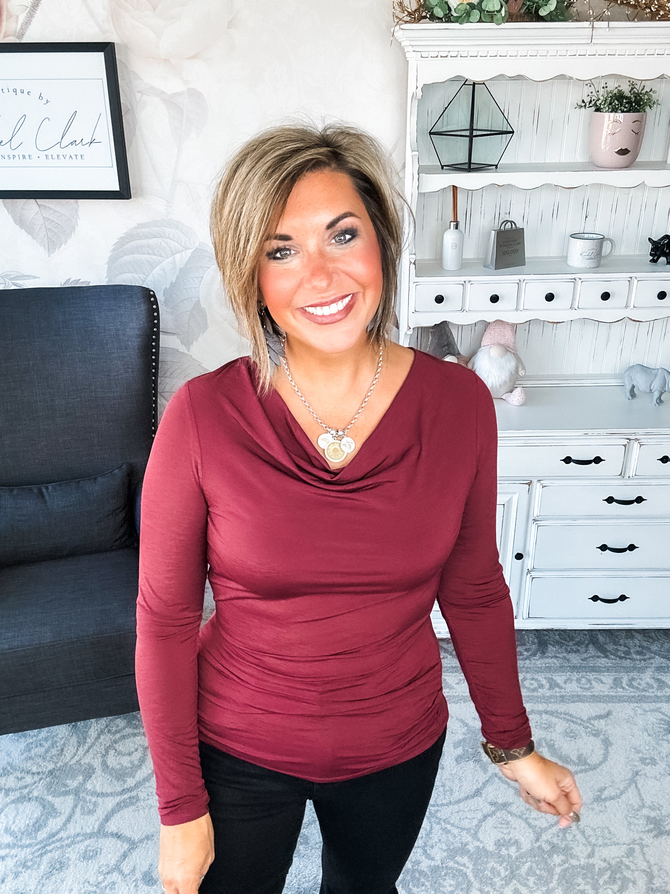 Treat Me Like A Lady Top - Wine