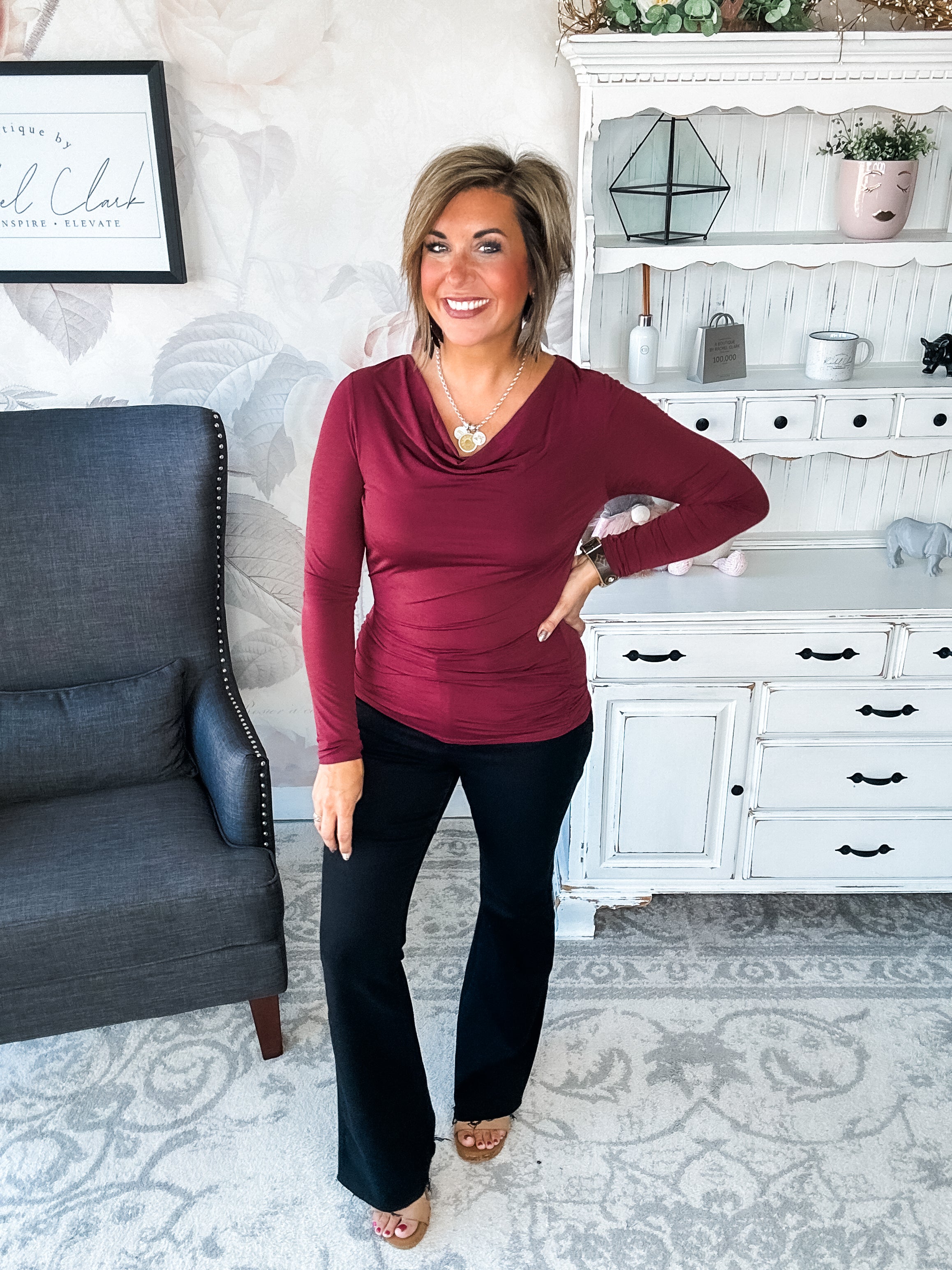 Treat Me Like A Lady Top - Wine