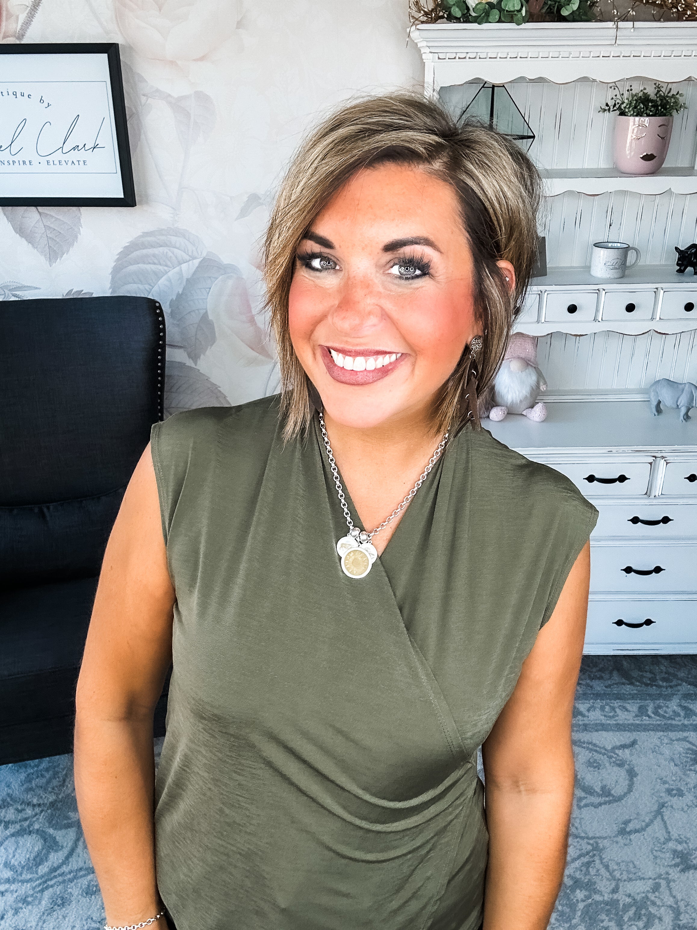 Hopefully Today Crossover Tank - Olive