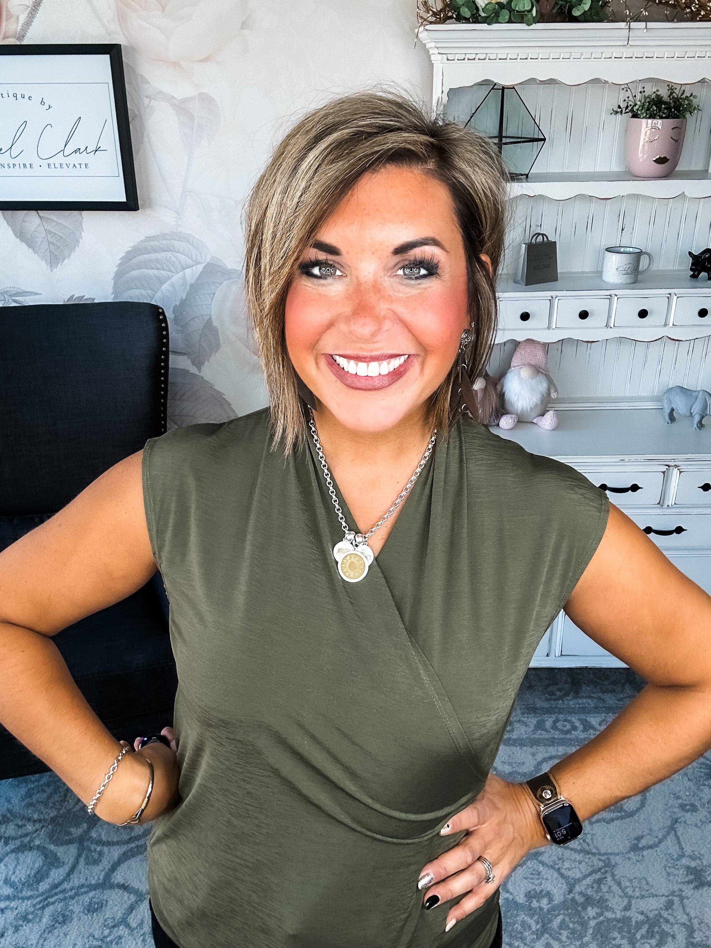 Hopefully Today Crossover Tank - Olive