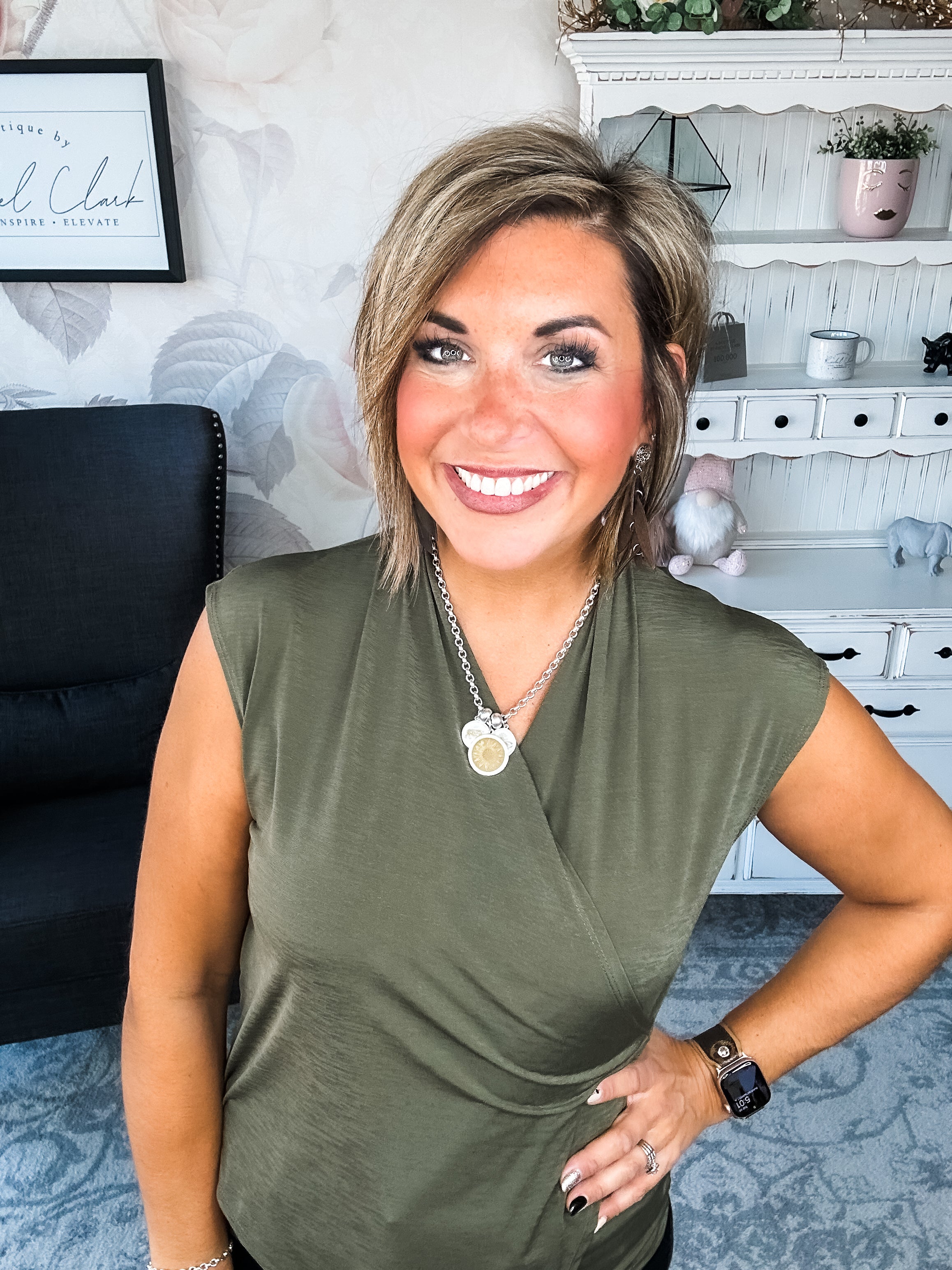 Hopefully Today Crossover Tank - Olive