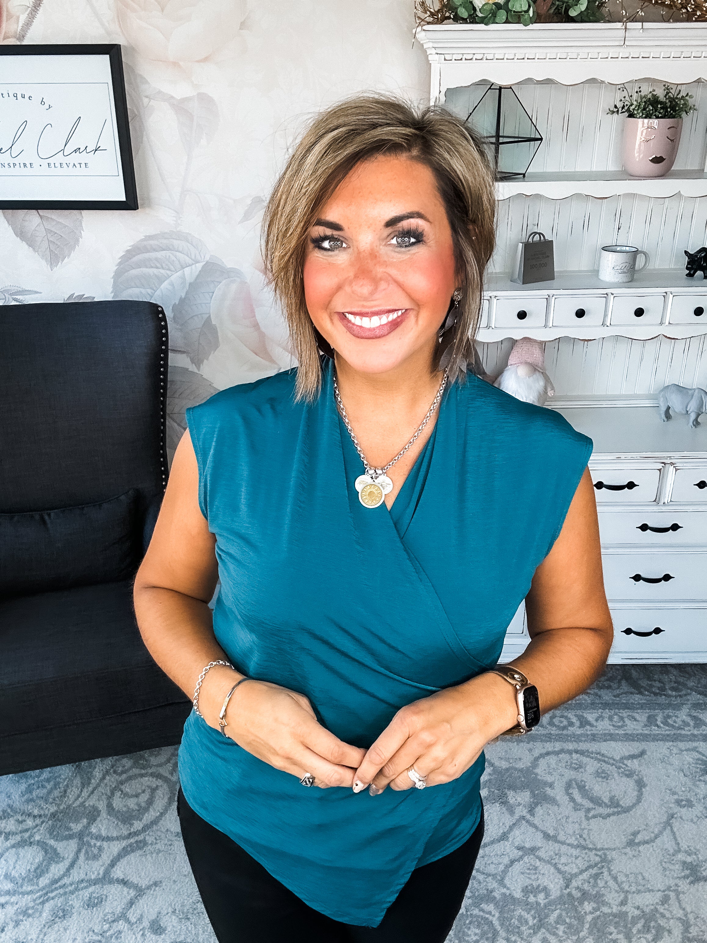 Hopefully Today Crossover Tank - Dark Teal