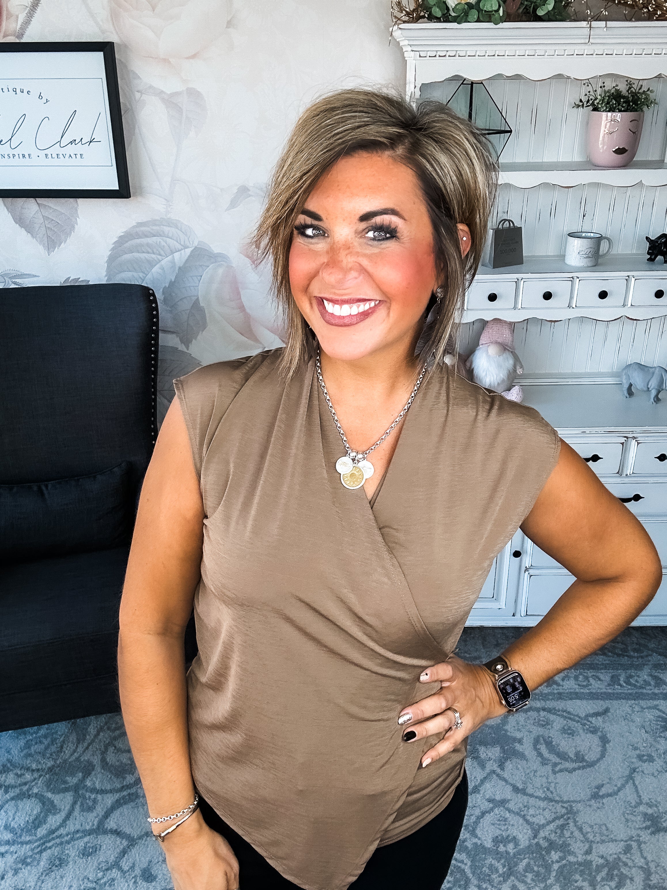 Hopefully Today Crossover Tank - Mocha