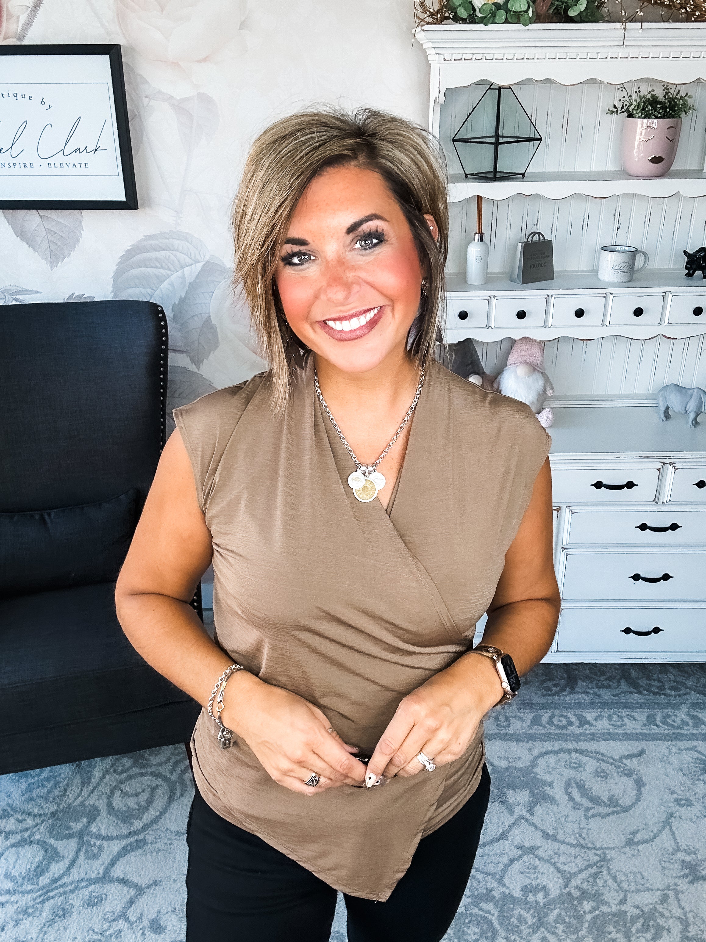 Hopefully Today Crossover Tank - Mocha