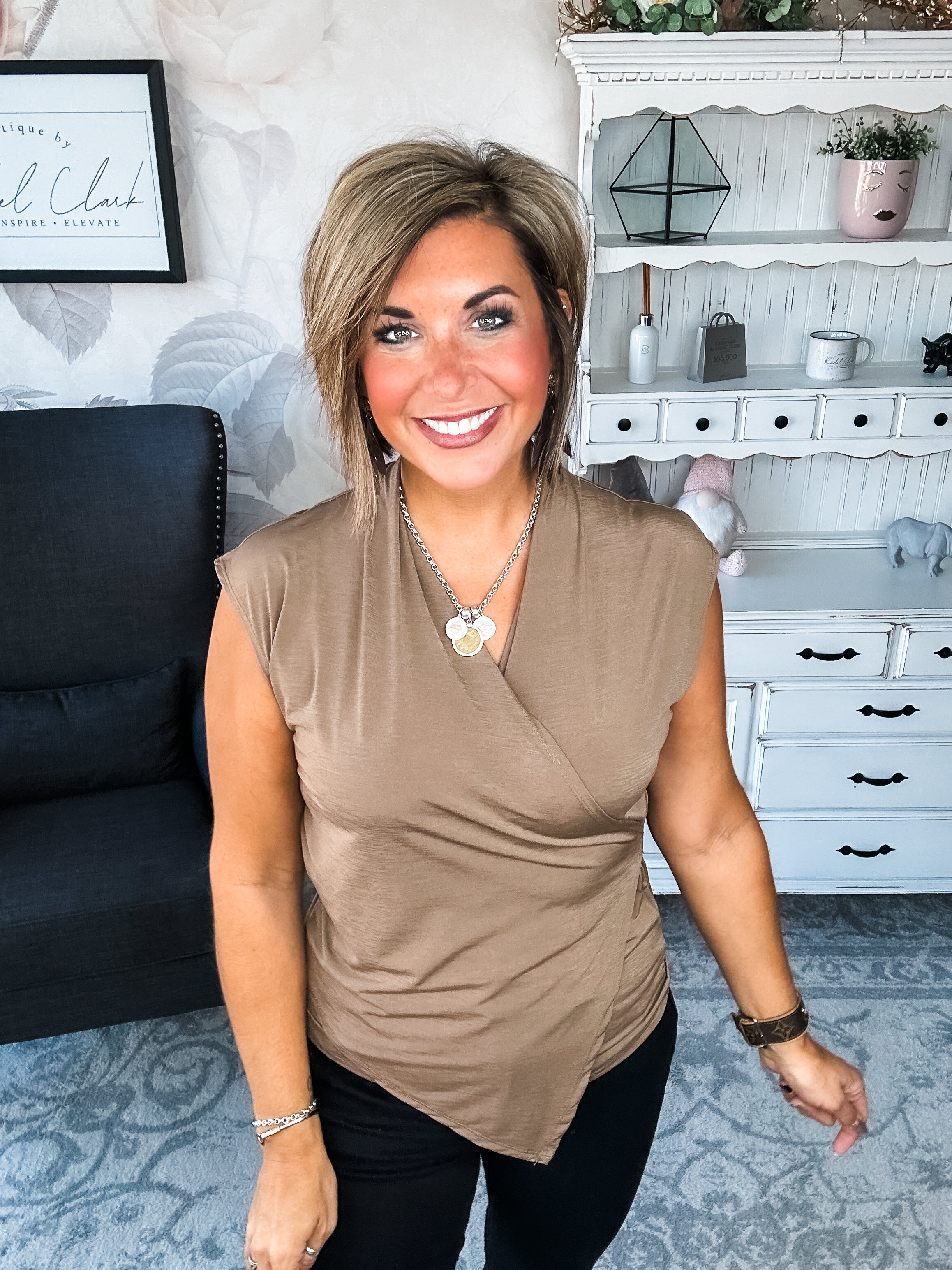 Hopefully Today Crossover Tank - Mocha