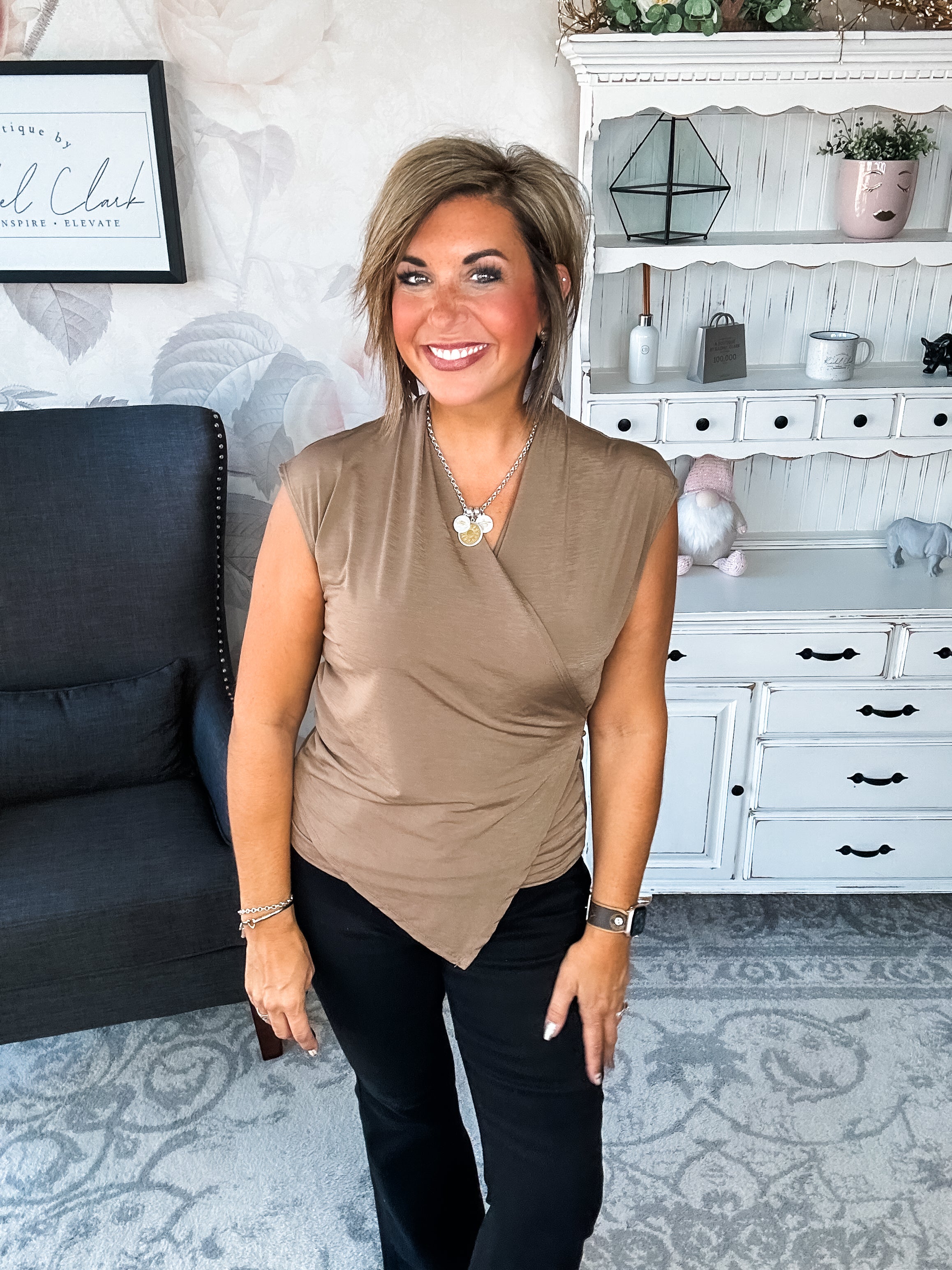 Hopefully Today Crossover Tank - Mocha