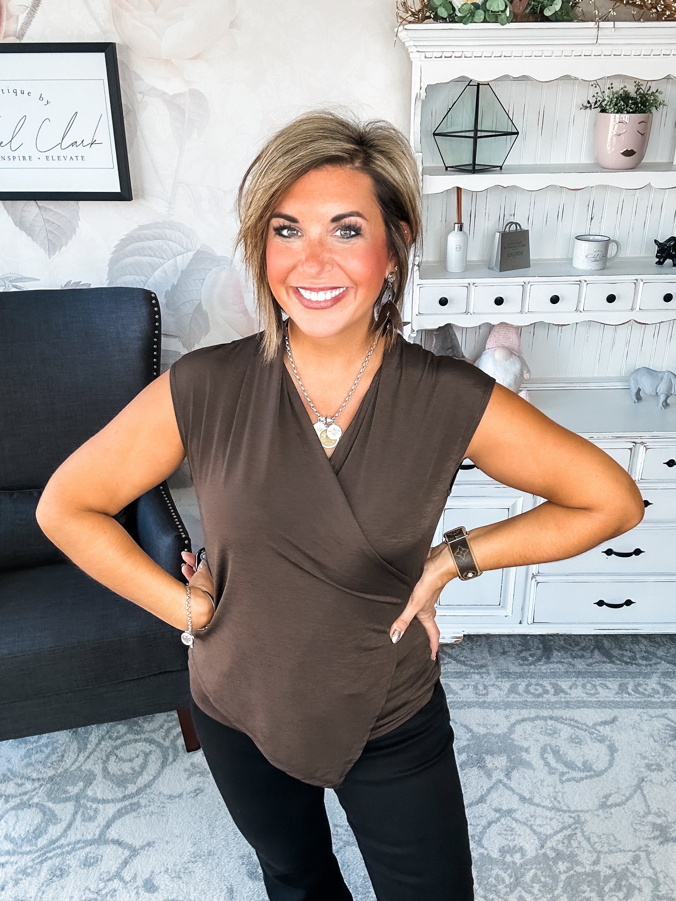 Hopefully Today Crossover Tank - Chocolate