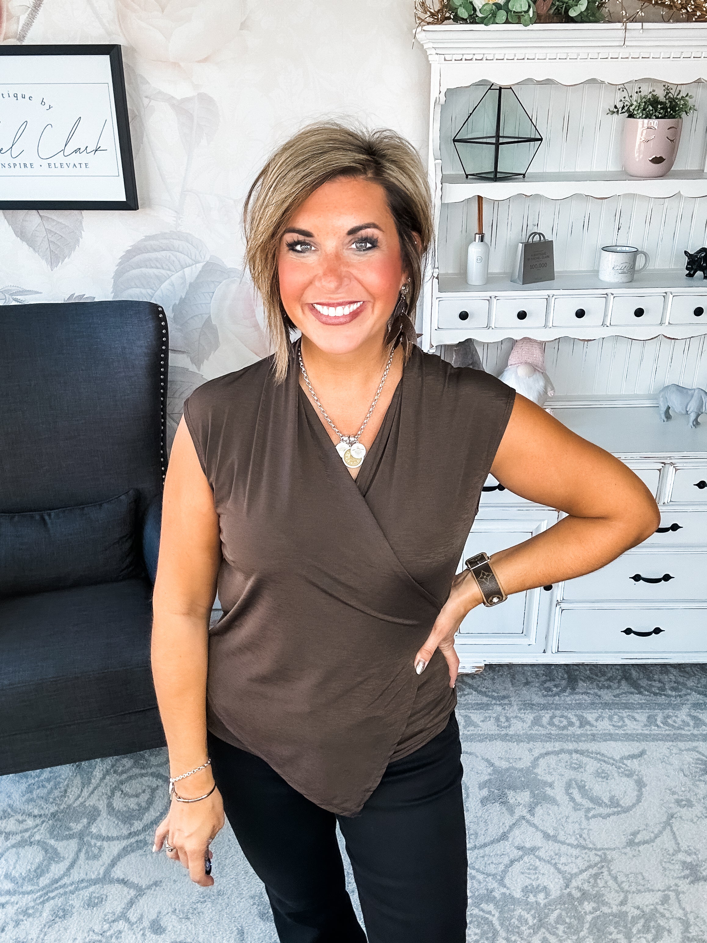 Hopefully Today Crossover Tank - Chocolate