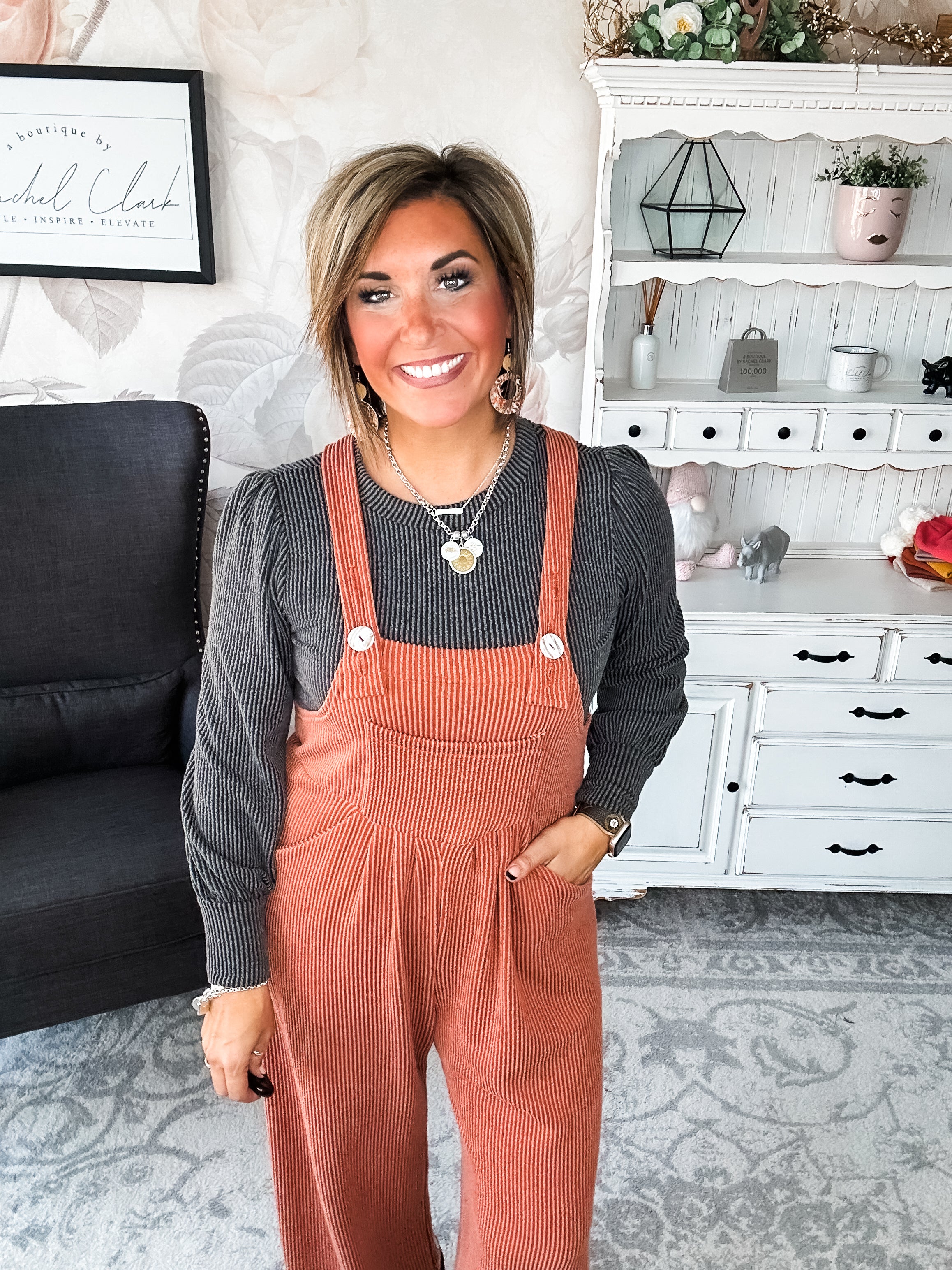 Breaking My Heart Boho Overalls - Rust