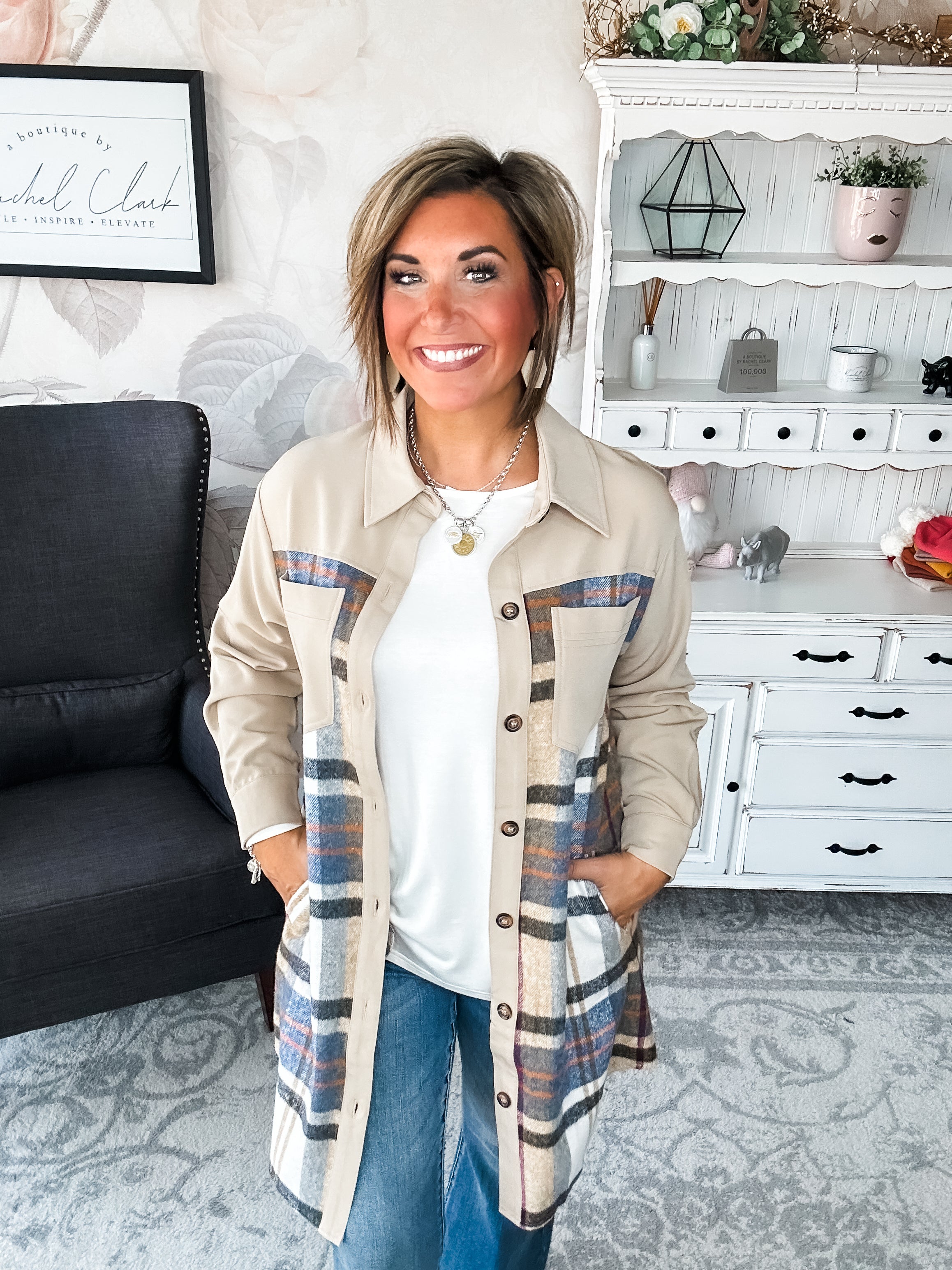 Never Say Goodbye Plaid Shacket