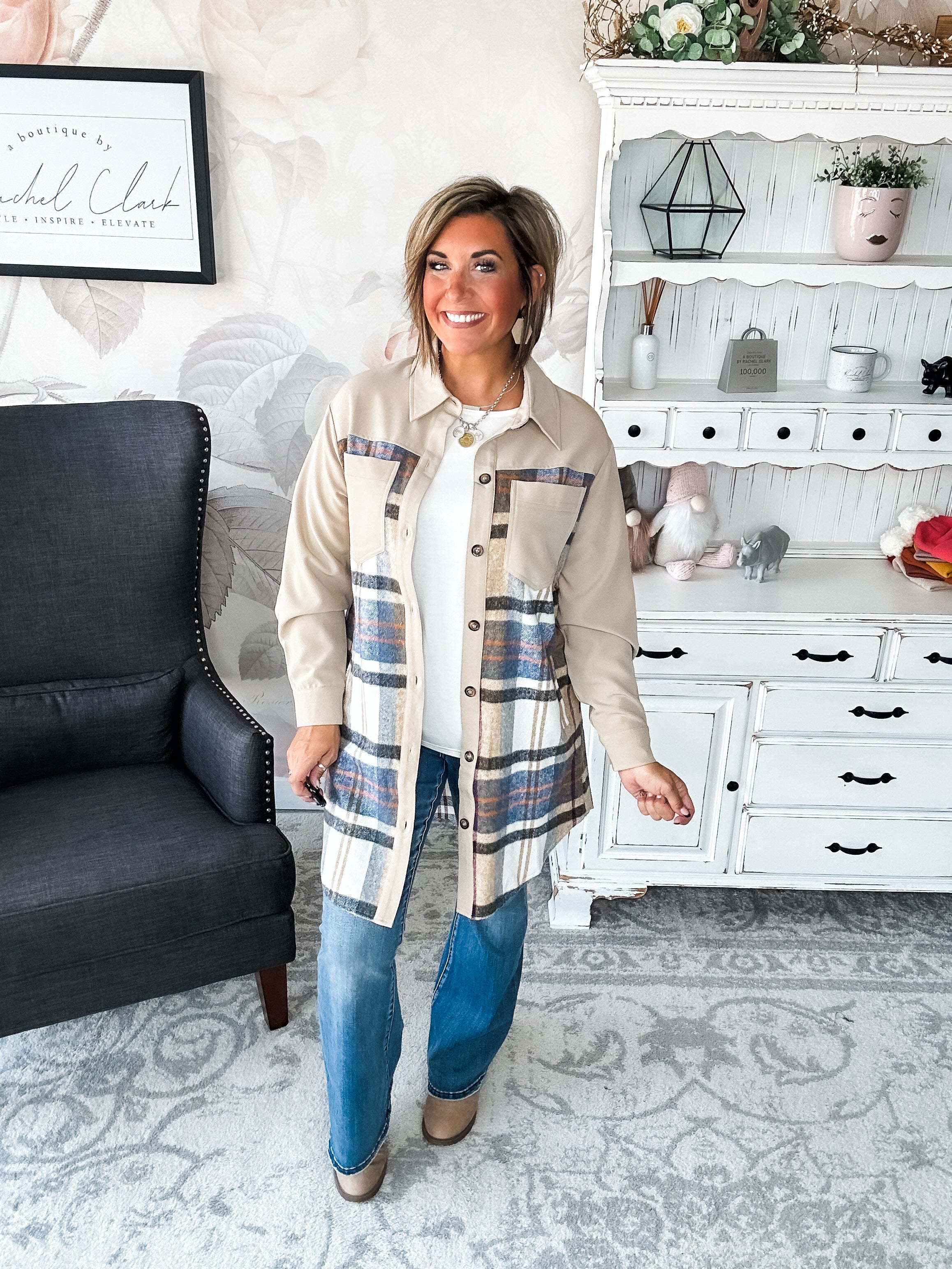 Never Say Goodbye Plaid Shacket