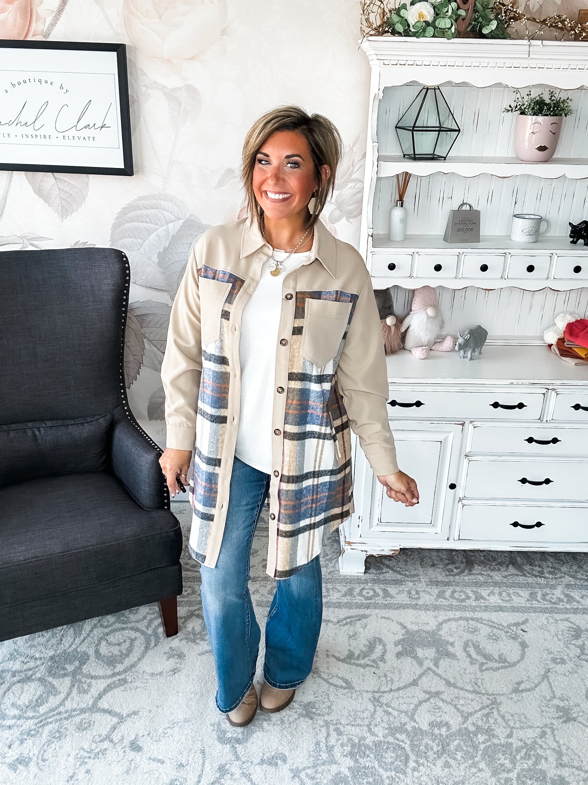 Never Say Goodbye Plaid Shacket