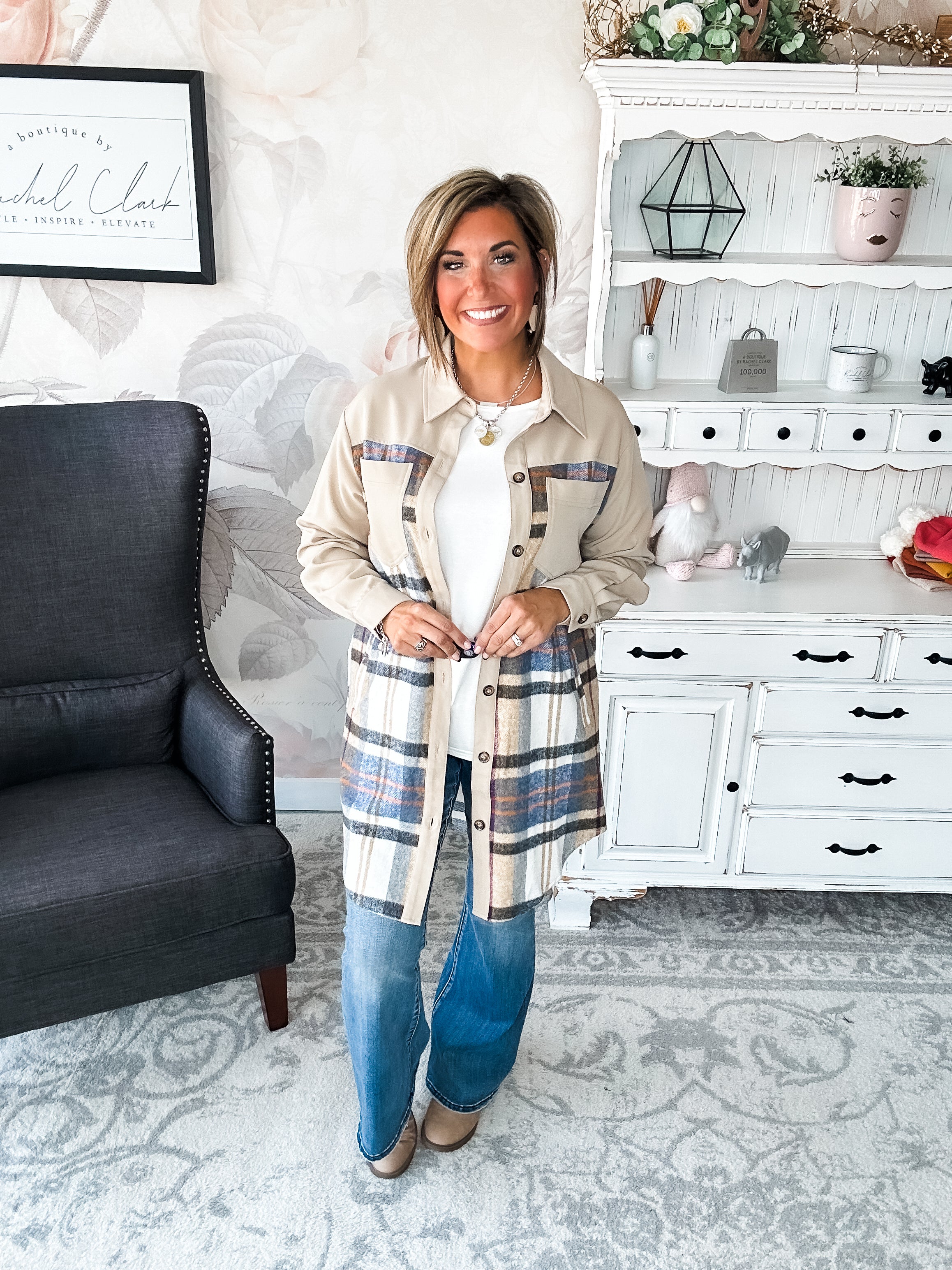 Never Say Goodbye Plaid Shacket