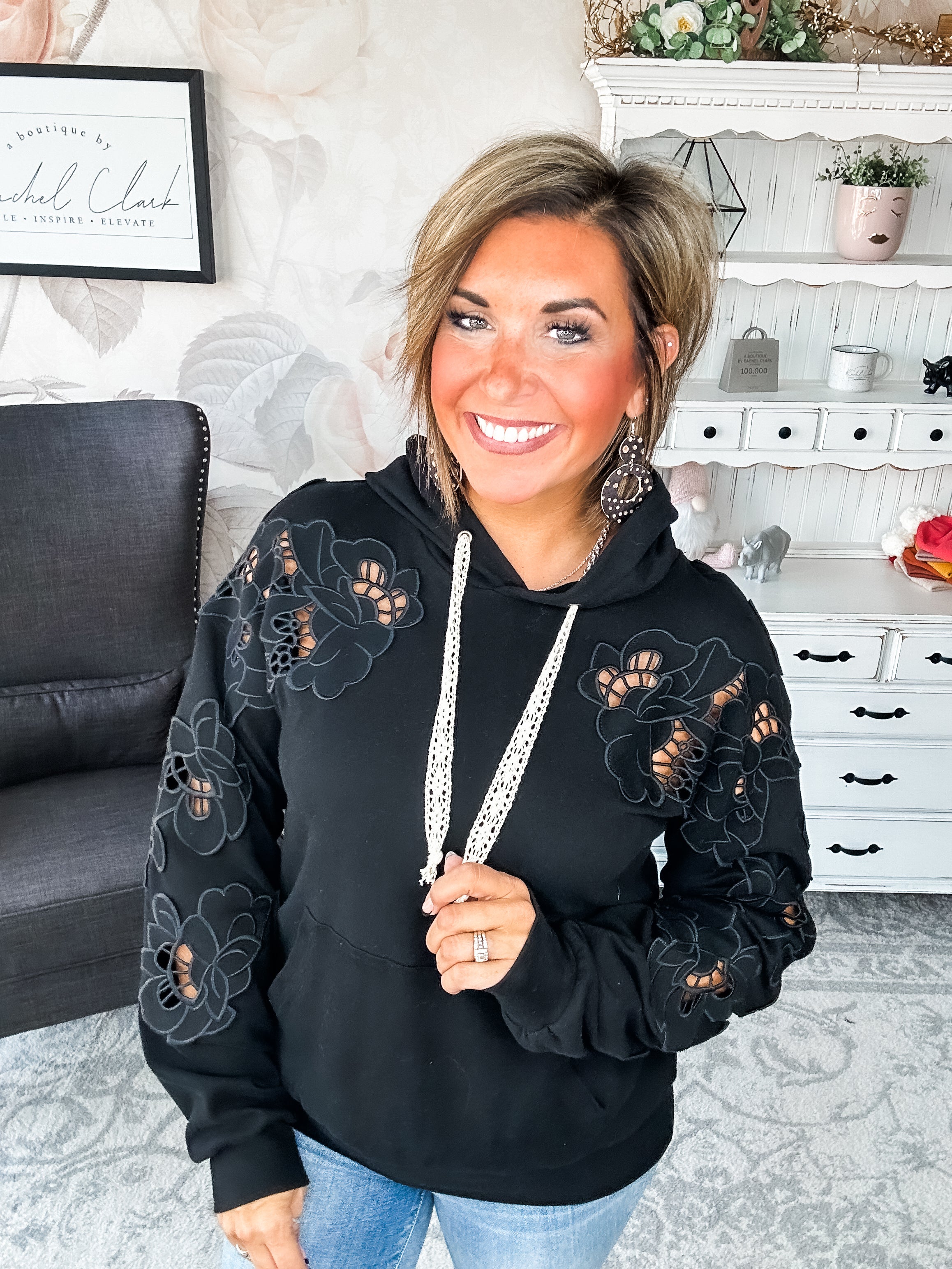 Ampersand Avenue University Hoodie - Love Story - Black