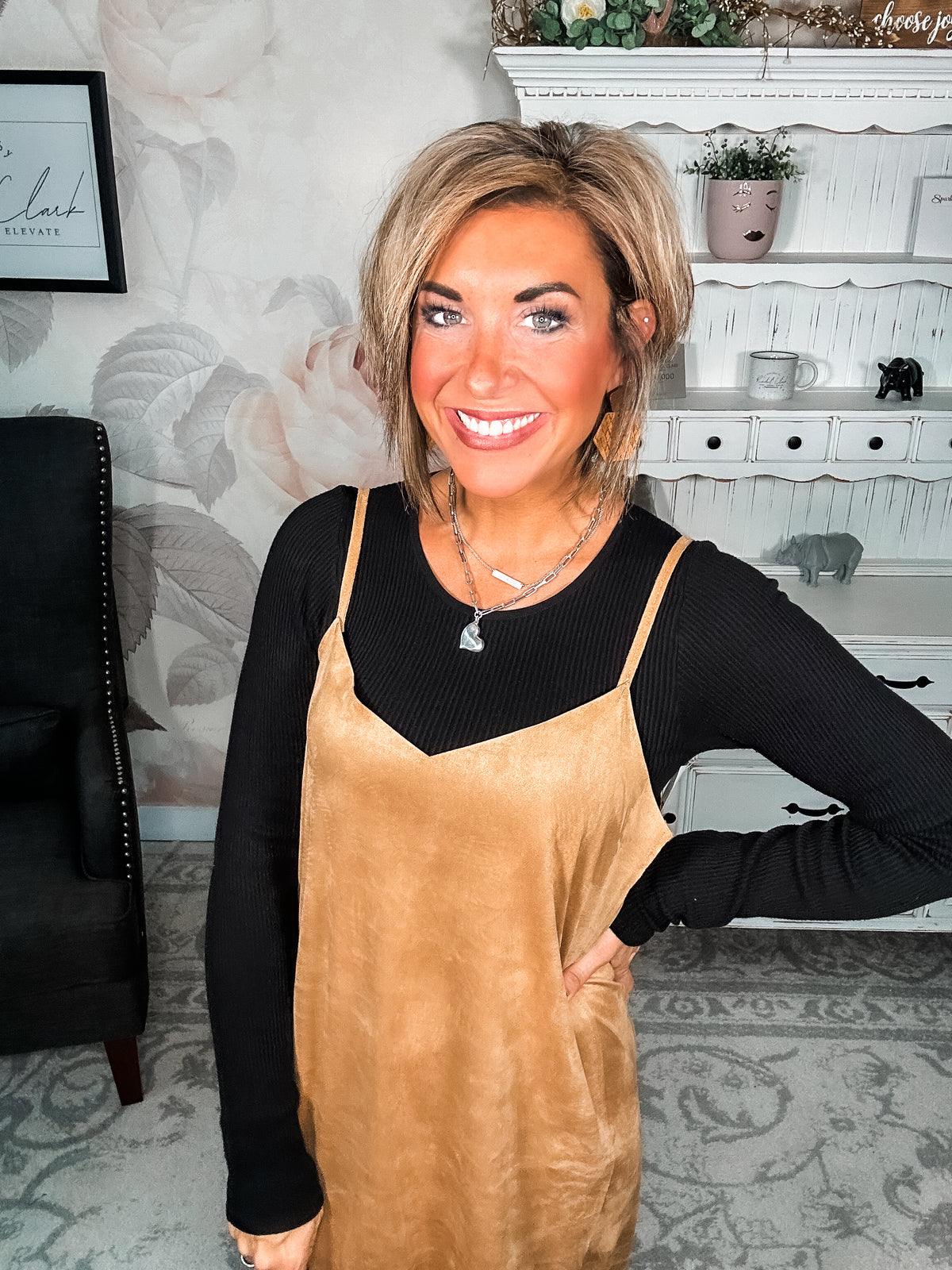 Greatest Day Ever Faux Suede Dress
