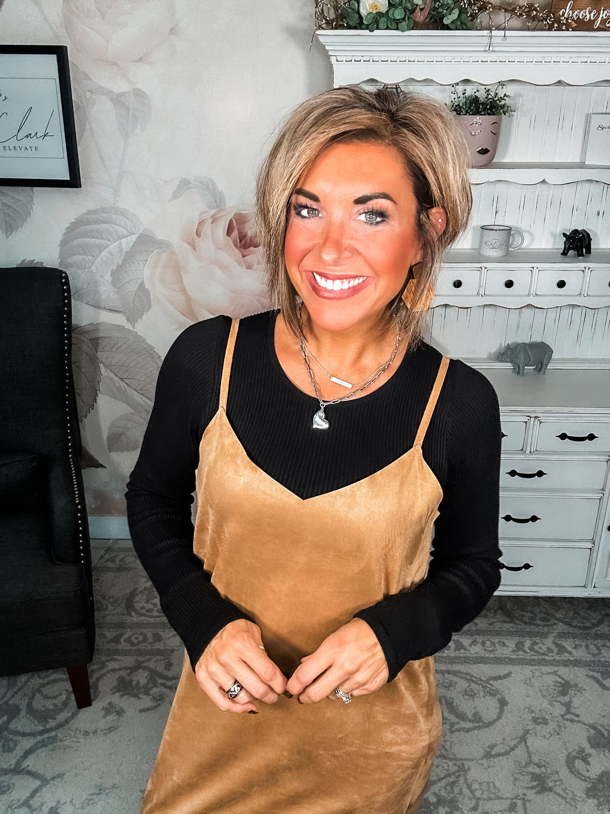 Greatest Day Ever Faux Suede Dress