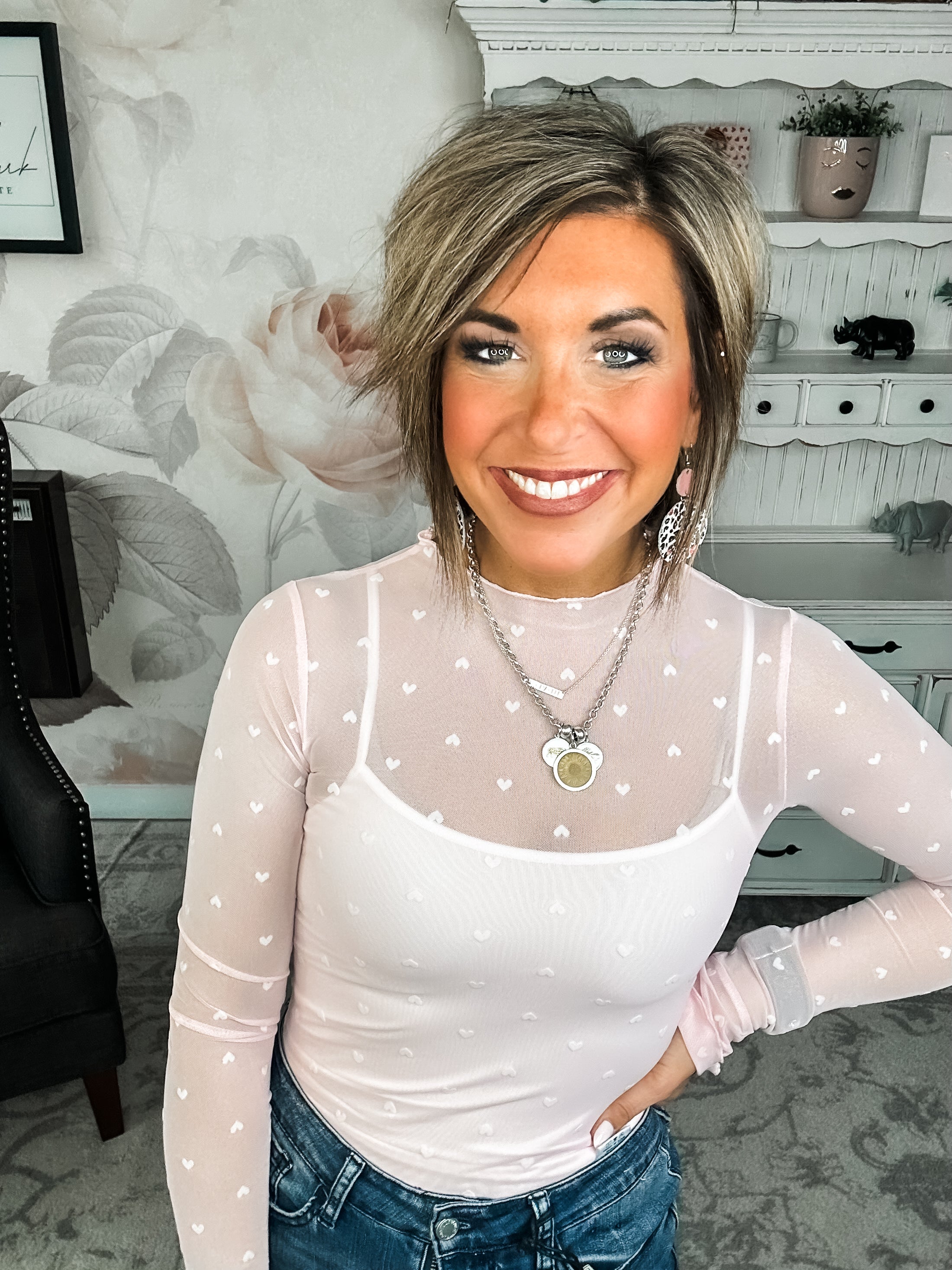 Still In To You Mesh Top - Light Pink