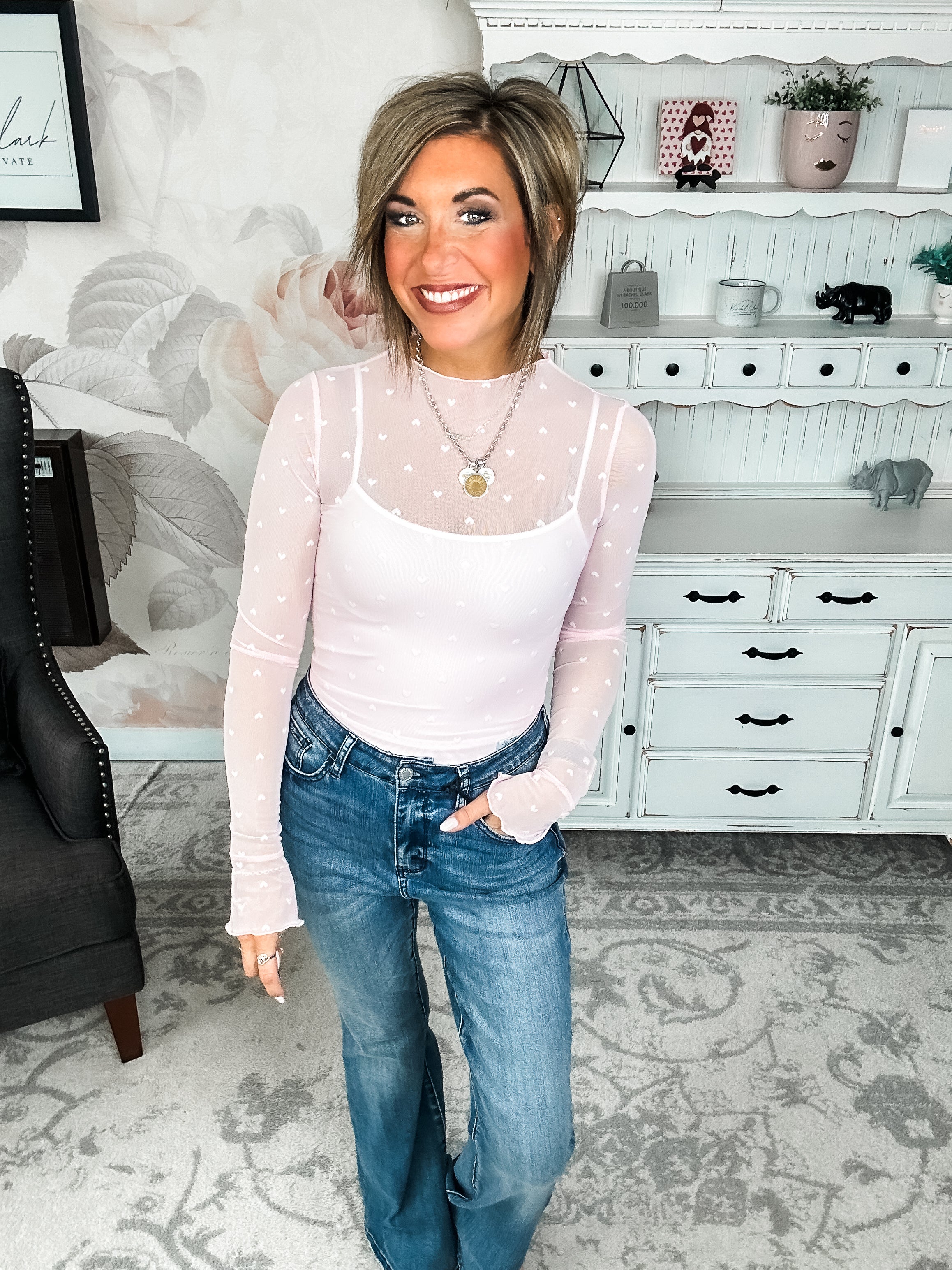 Still In To You Mesh Top - Light Pink