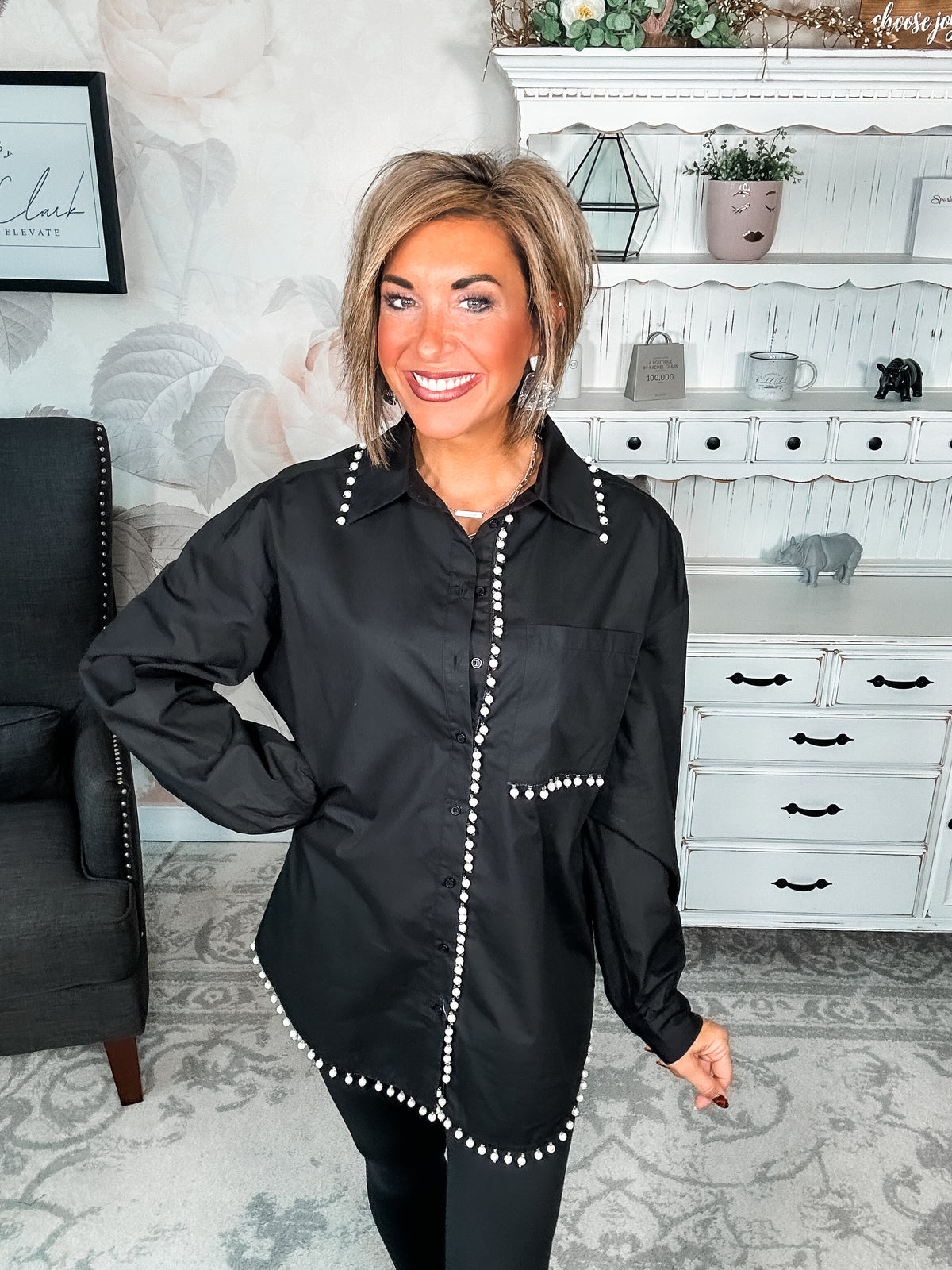You are Extraordinary Button Down - Black