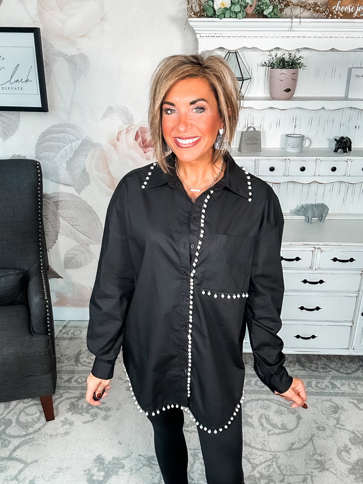 You are Extraordinary Button Down - Black