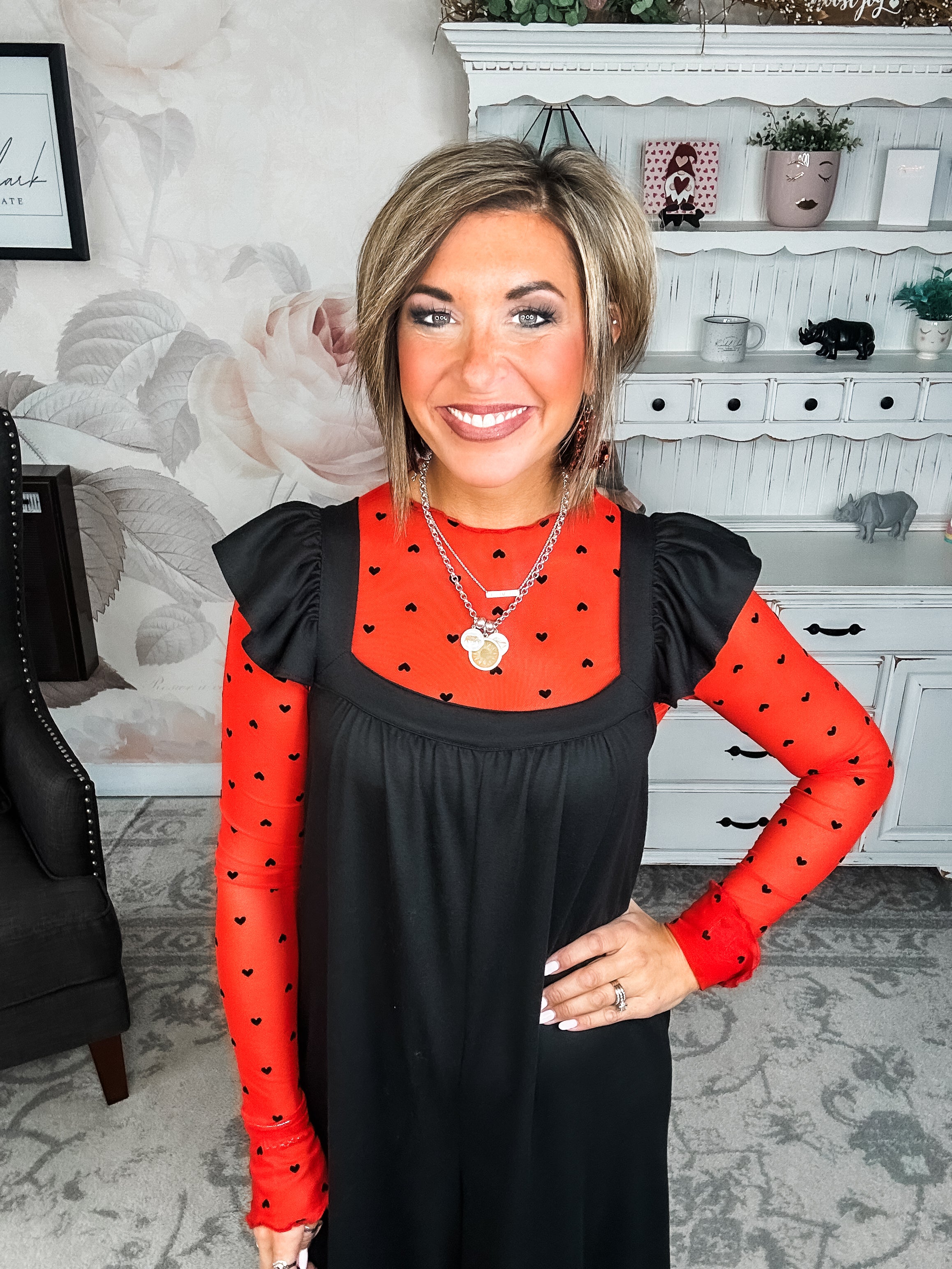 Still In To You Mesh Top - Red