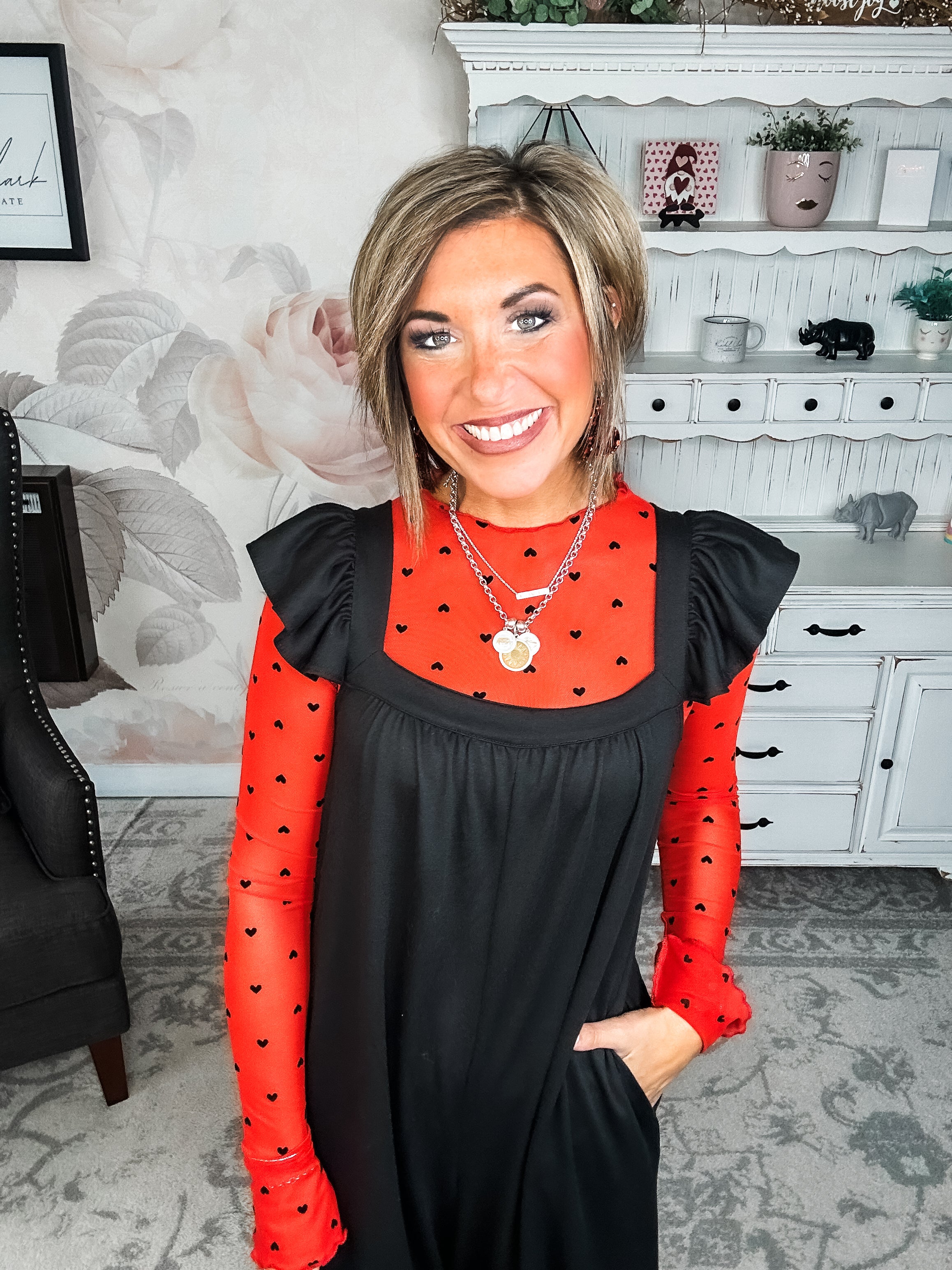Still In To You Mesh Top - Red