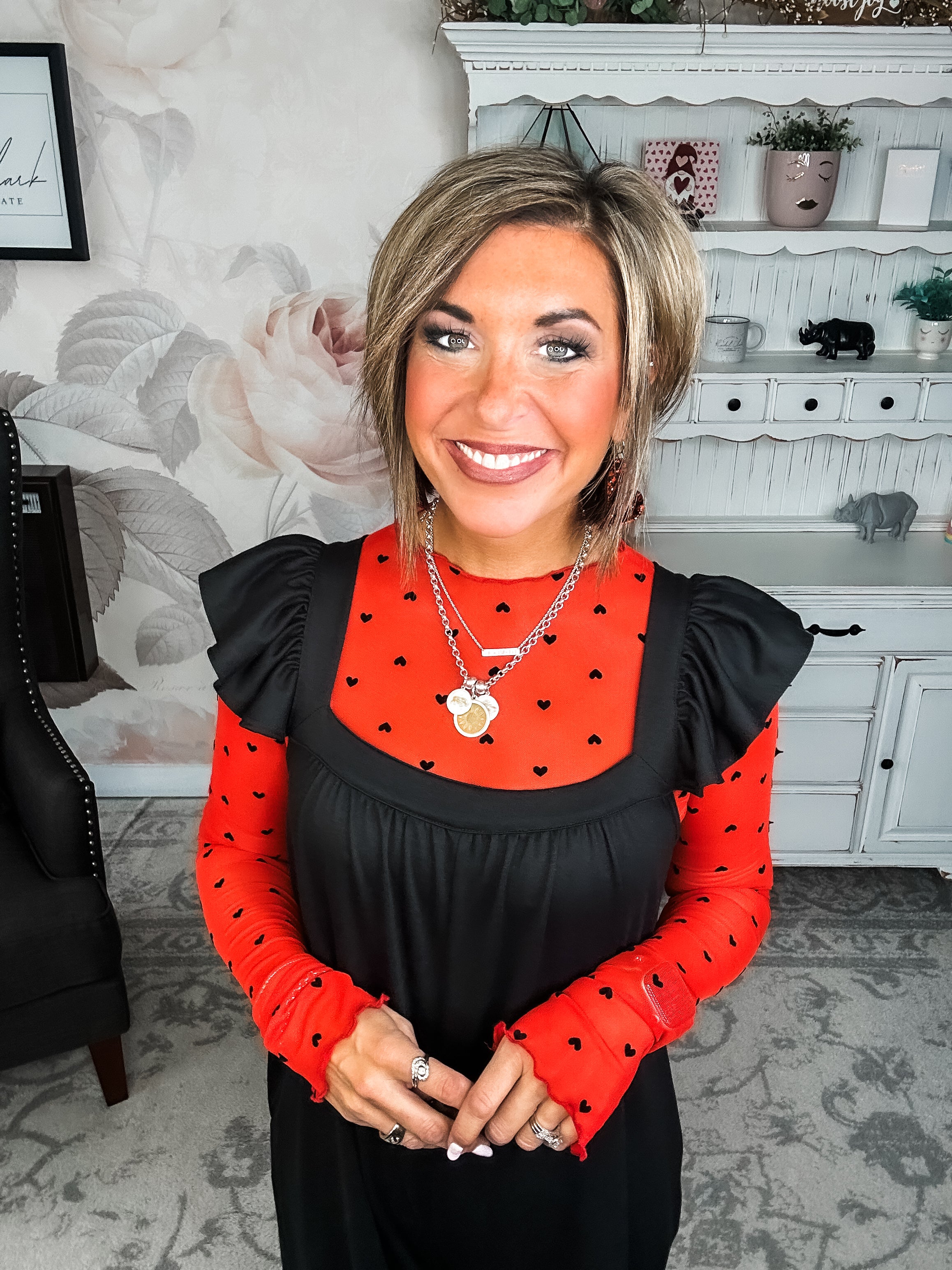 Still In To You Mesh Top - Red