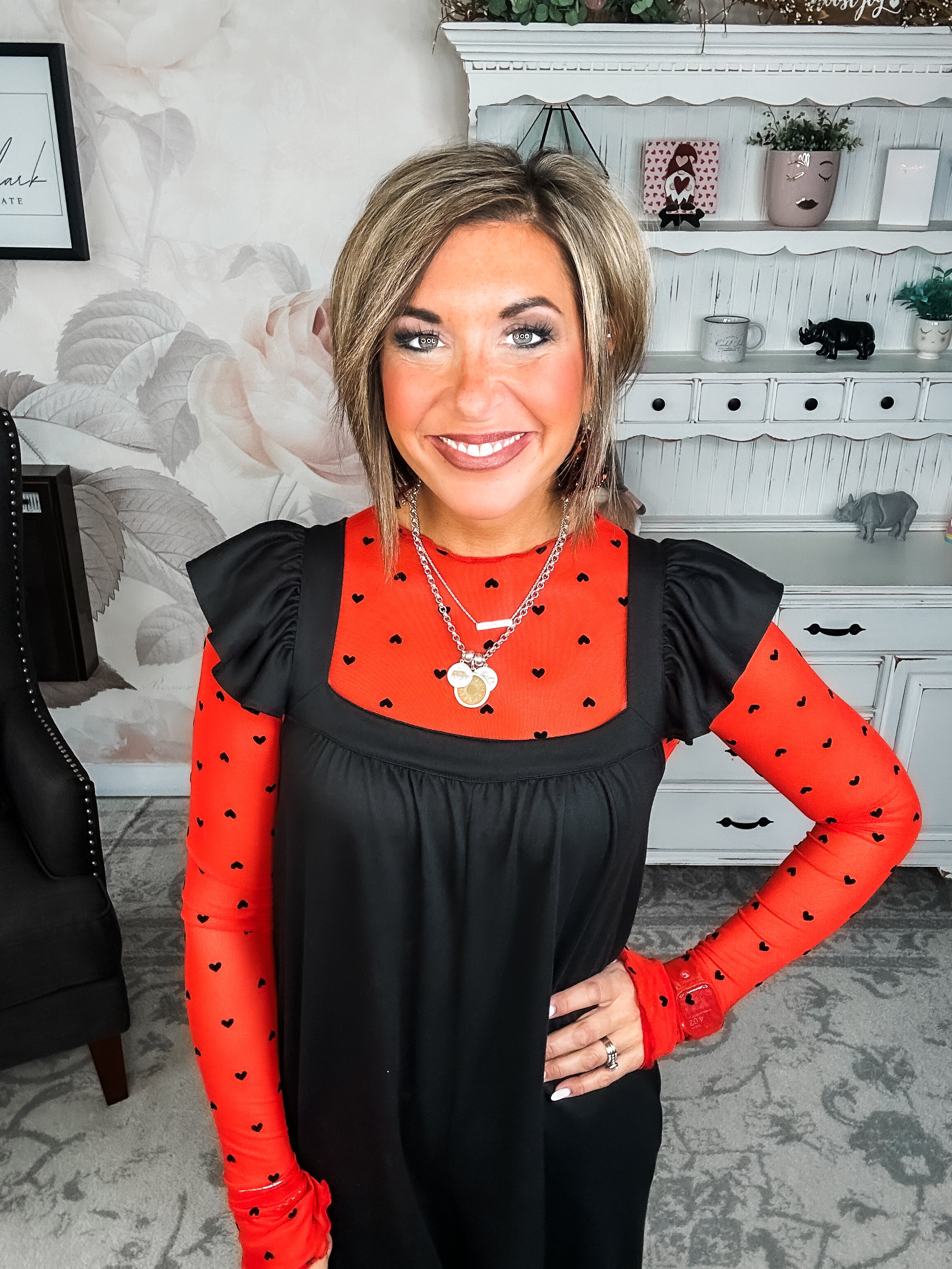 Still In To You Mesh Top - Red