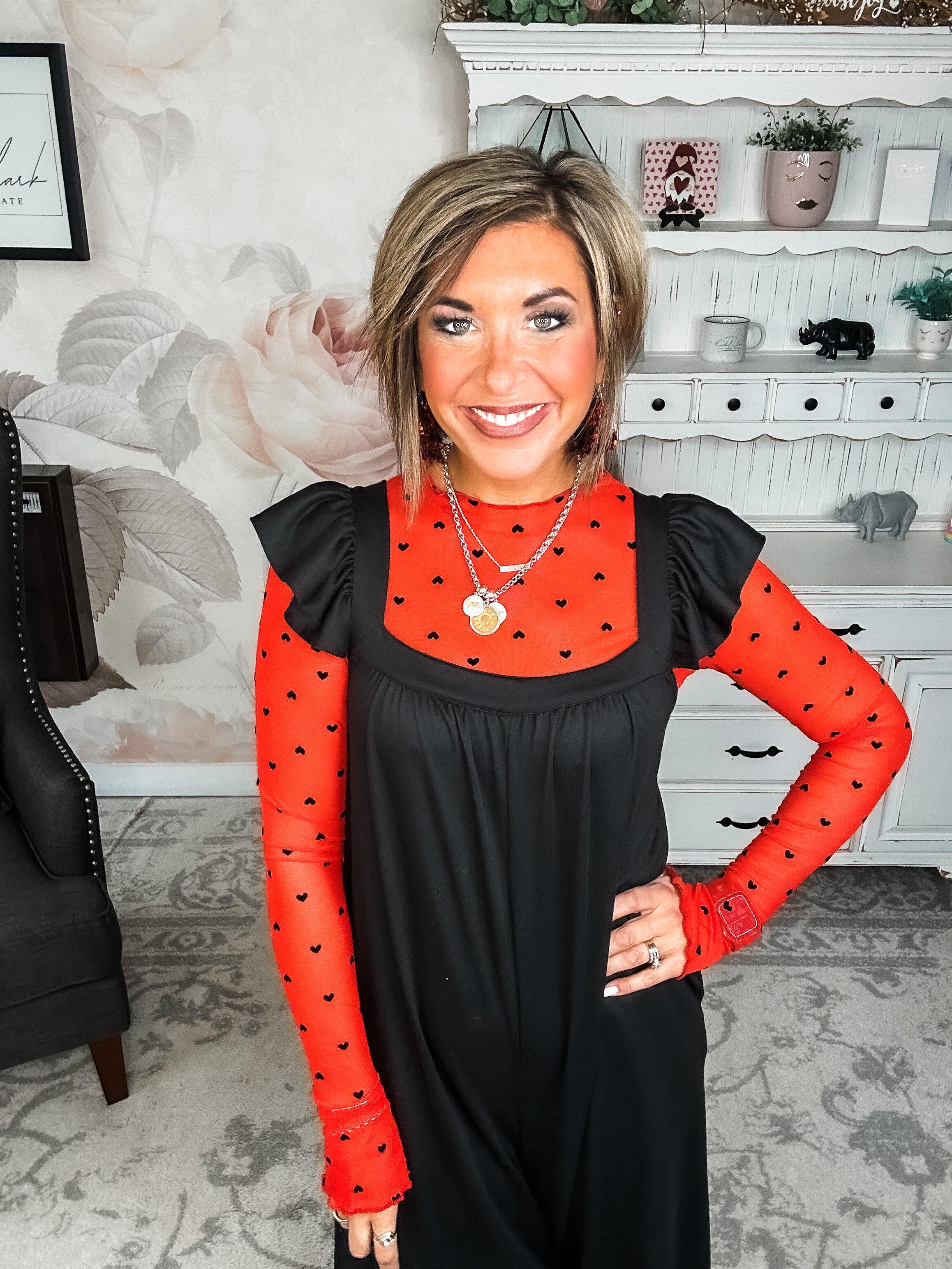 Still In To You Mesh Top - Red